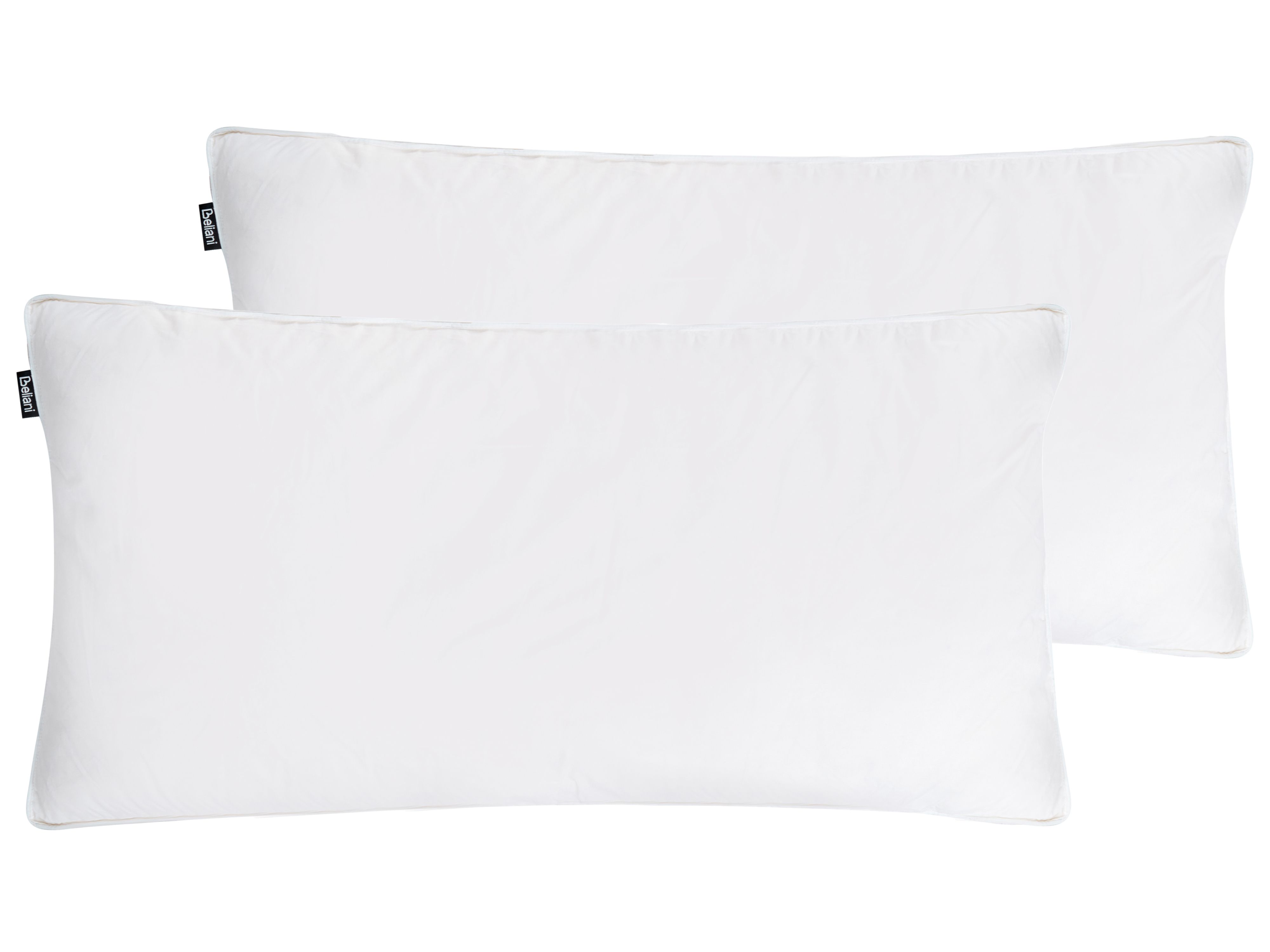Set of 2 Pillows VIHREN Low Duck Feathers and Down 40 x 80 cm White