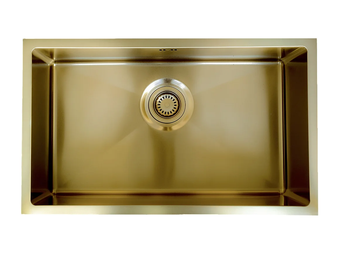 Luisa évier 1 grande cuve seule 76x45 en inox or brossé - Essebagno