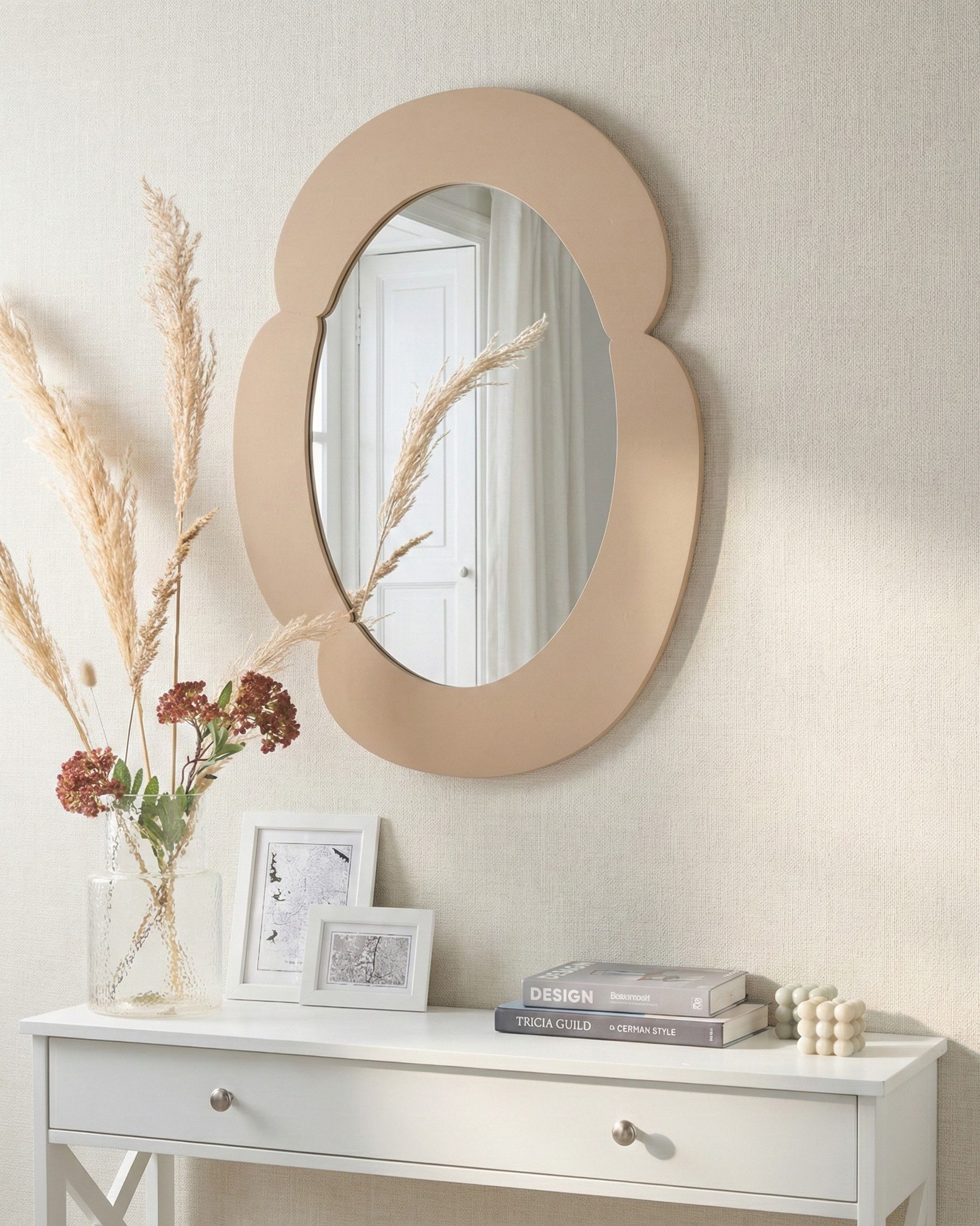 Wall Mirror ALVENA 60 cm 80 cm Beige