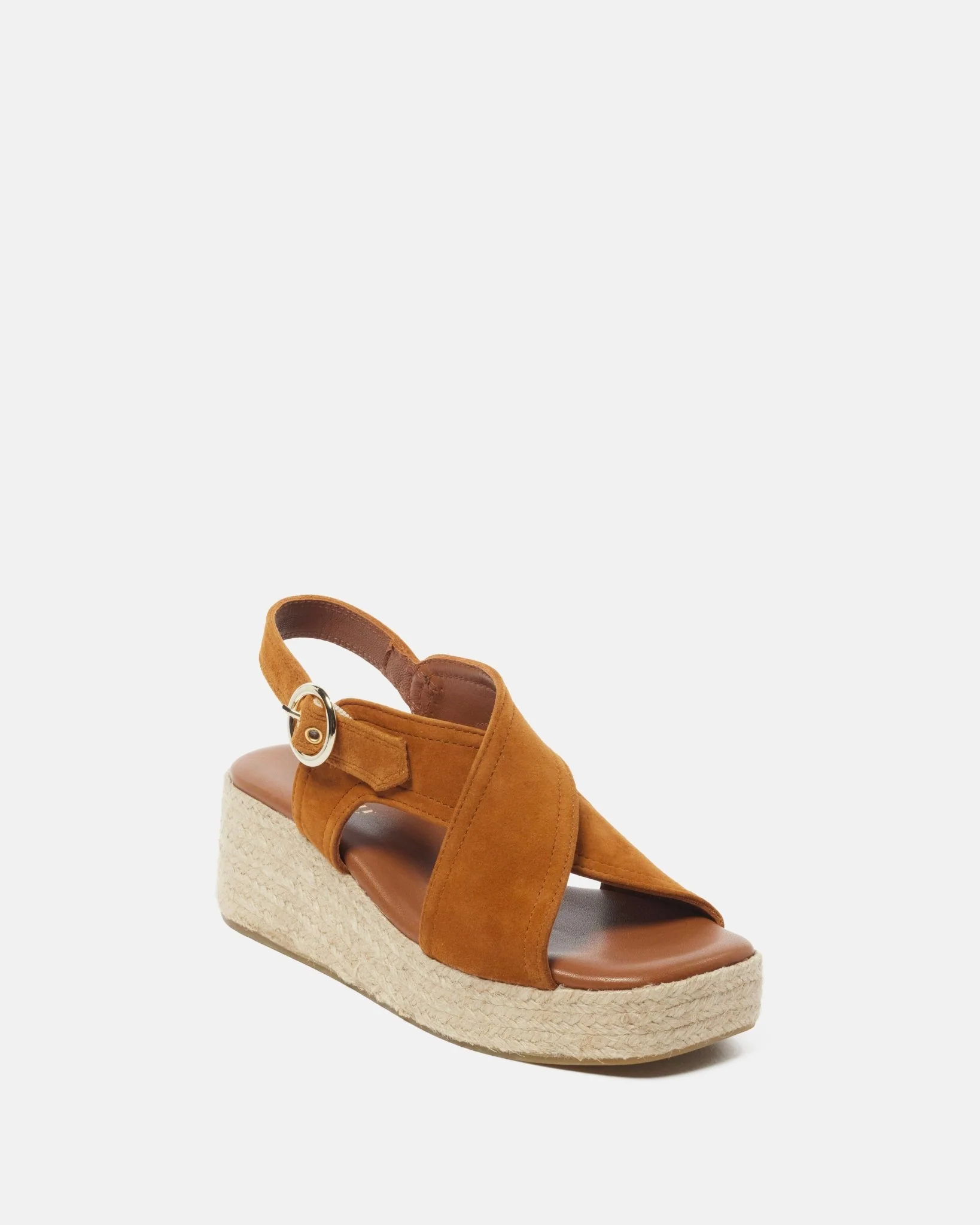 COMPENSEES JANNA/VEL - En cuir velours cognac