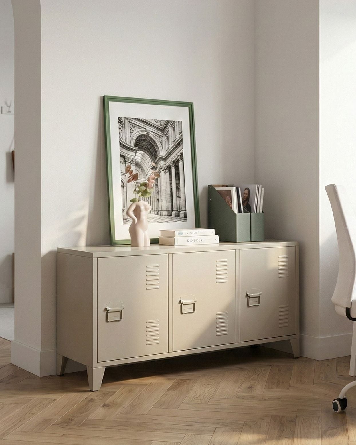 Storage Unit CARDIFF Metal Beige