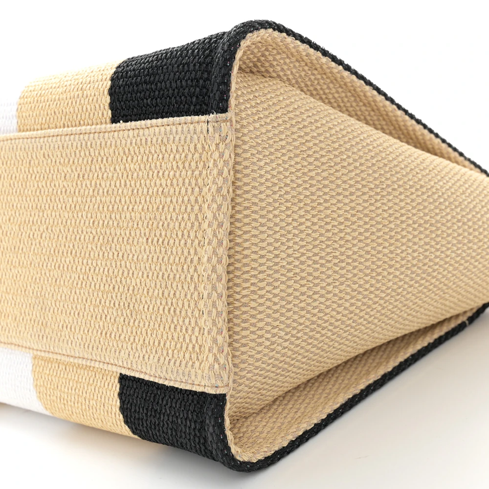 Black & Beige Chanel Deauville Mirror Quality Replica Handbag1:1High-quality replica