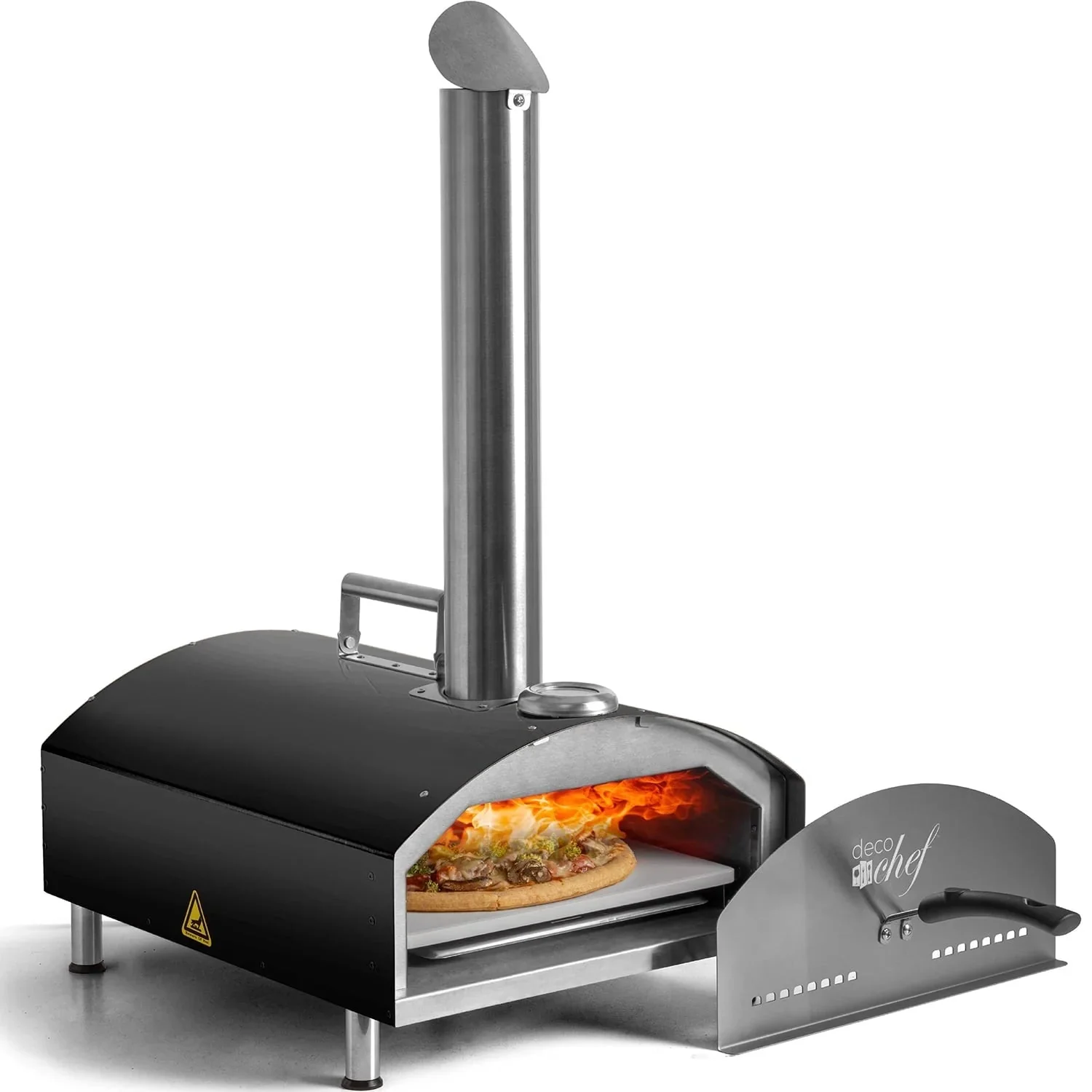 Deco Chef Outdoor Pizza And Grill Oven With 13in Pizza Stone, Black - DGPZG100BLK - Image 2 Deco Chef Outdoor Pizza And Grill Oven With 13in Pizza Stone, Black - DGPZG100BLK - Image 2