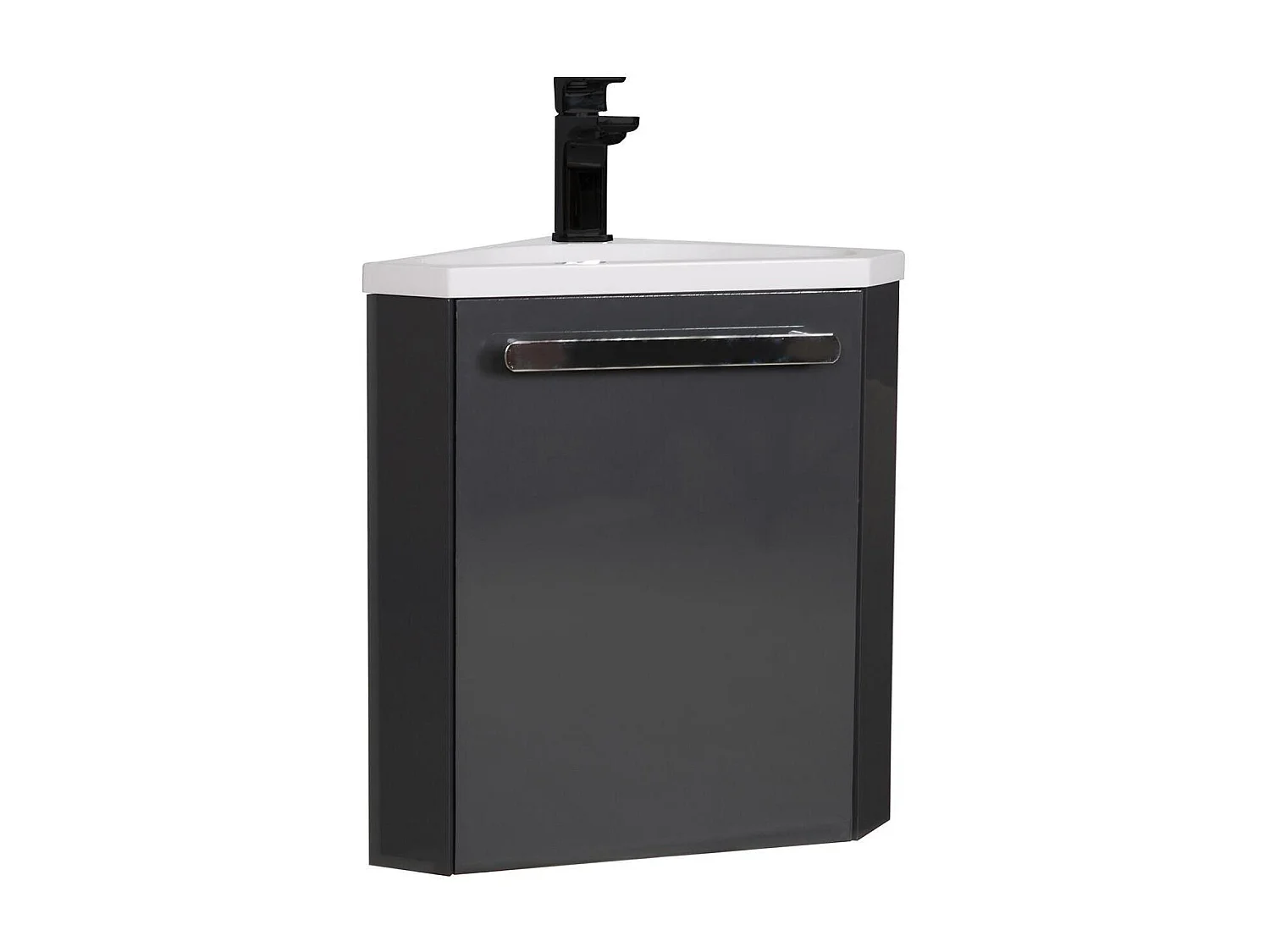 Ensemble lave-mains d'angle suspendu SKINO avec robinet noir