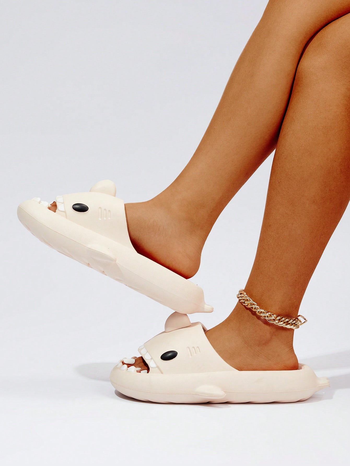 Women Shark Design Slides, Cute Summer EVA Single Band Slides