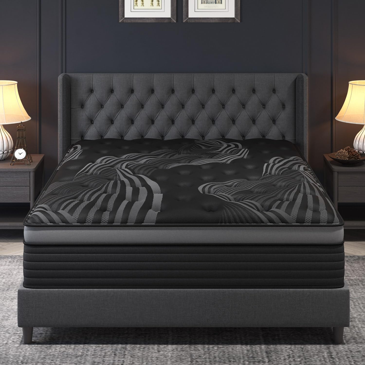 Queen Mattress, 12 Inch Hybrid Mattresses, Medium-Firm Feel with Pocket Springs & Cooling Gel Memory Foam, CertiPUR-US Certified for Enhanced Support, Cooling & Motion Isolation