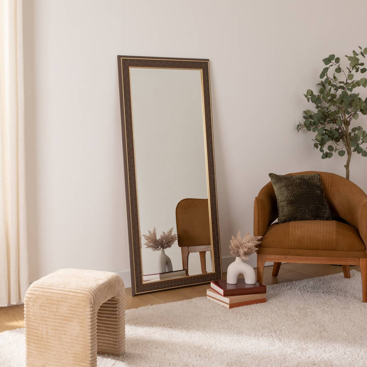 Wall Mirror "Anke" Brown, 160x74 cm