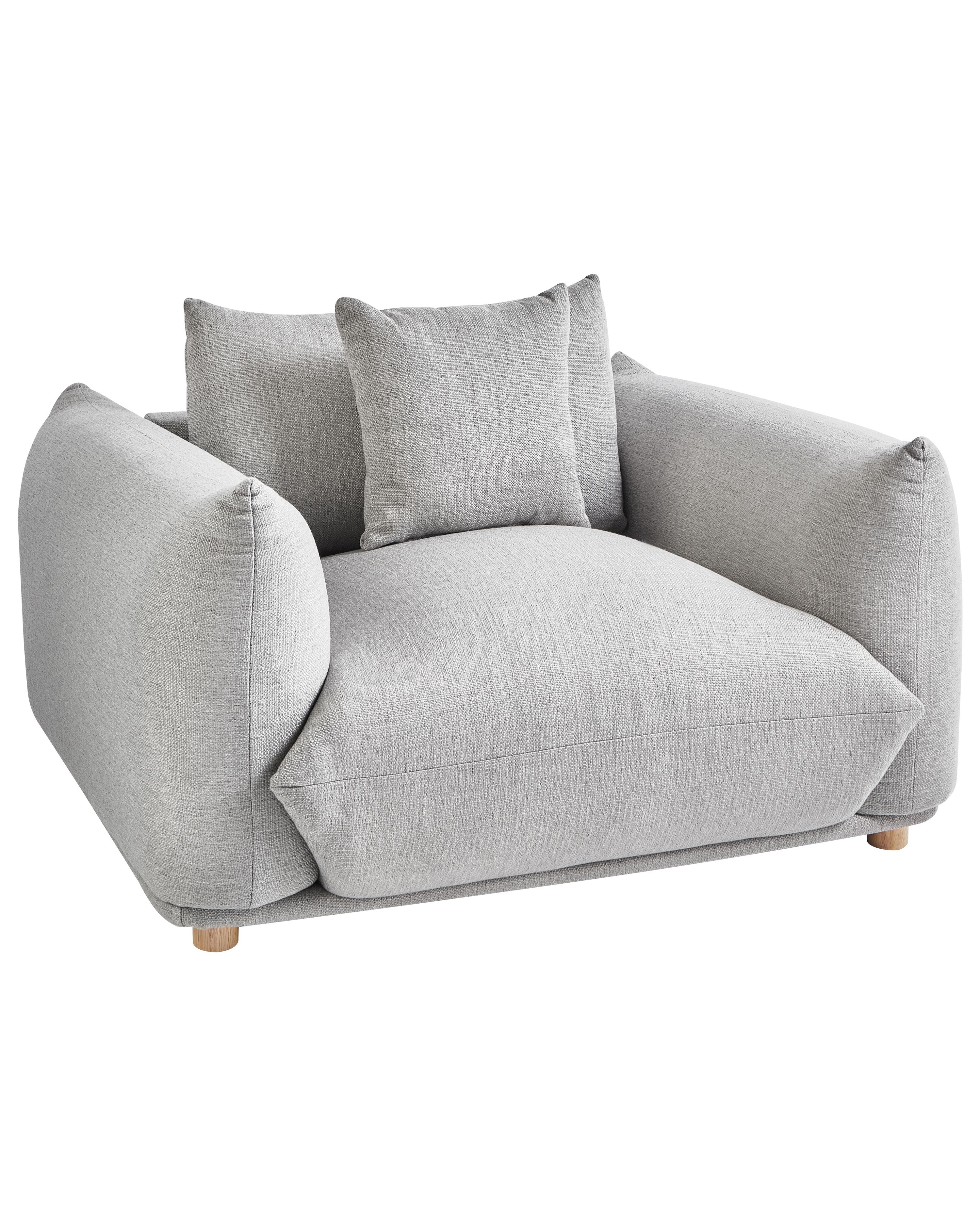 Armchair LUVOS Fabric Light Grey