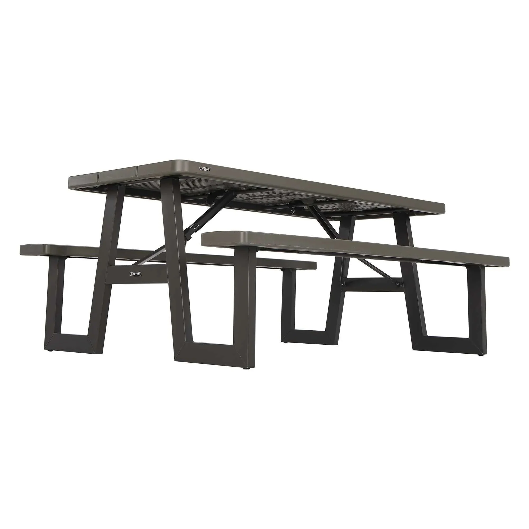 Lifetime 6-Foot W-Frame Folding Picnic Table, Brown - 60233 - Image 3 Lifetime 6-Foot W-Frame Folding Picnic Table, Brown - 60233 - Image 3