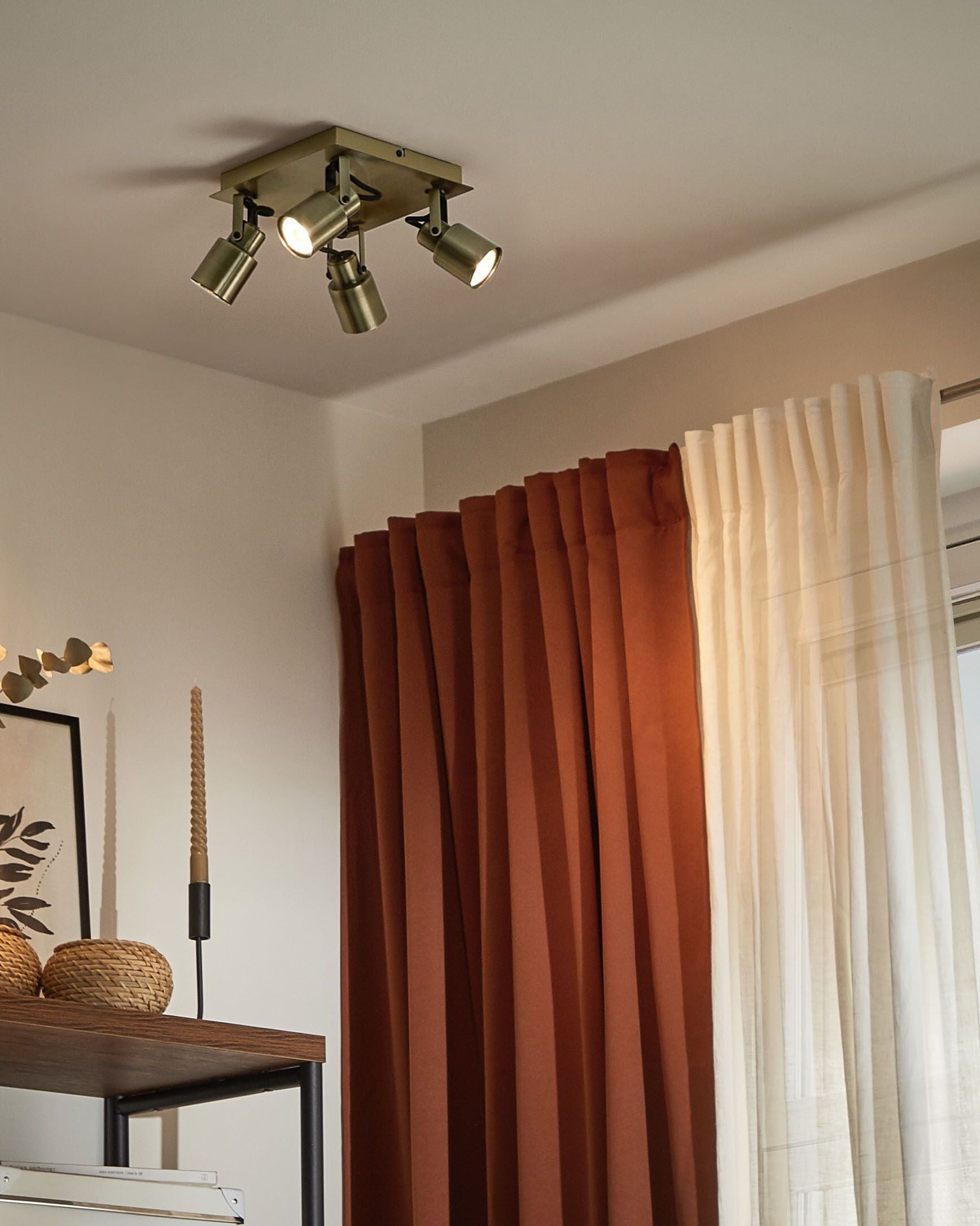 4 Light Spotlight BONTE Adjustable Metal Brass