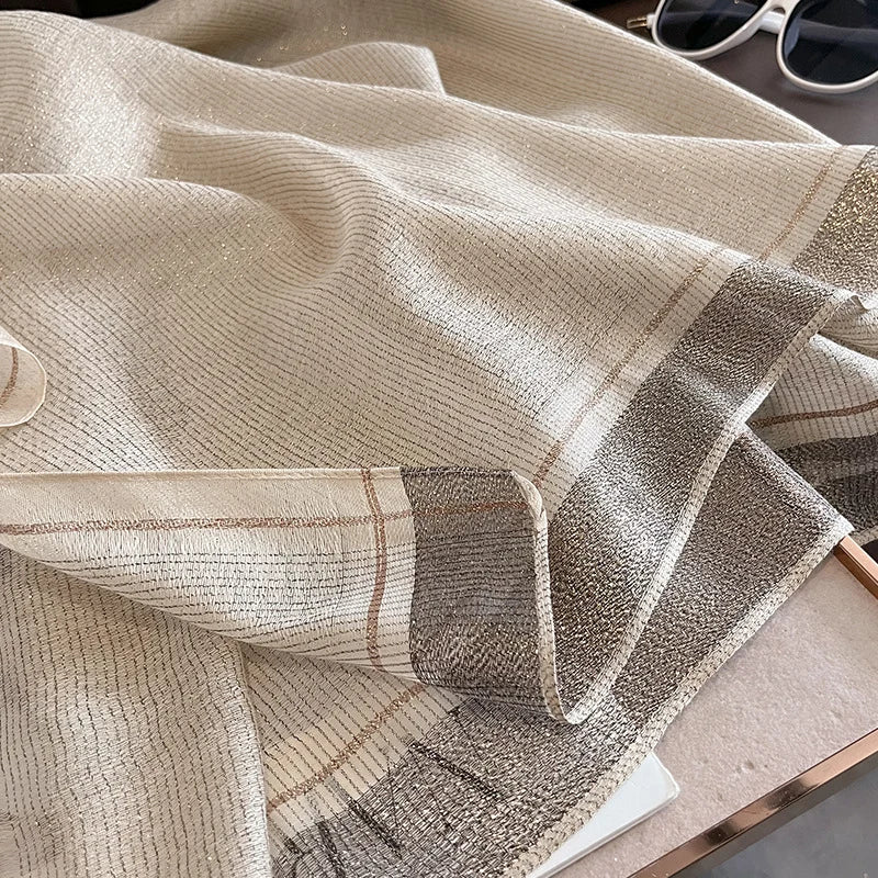 Luxe Zijde-Wollen Sjaal Dames - Warme Winter Wrap Met Bloemenprint