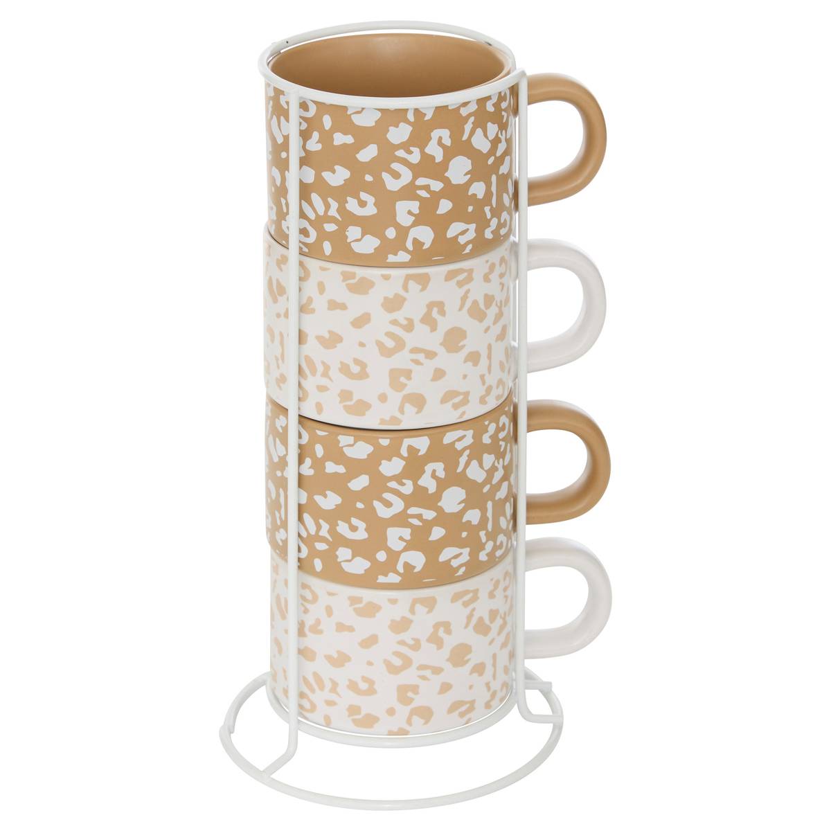 4-mug rack "Leopardi" earthenware, 200 ml