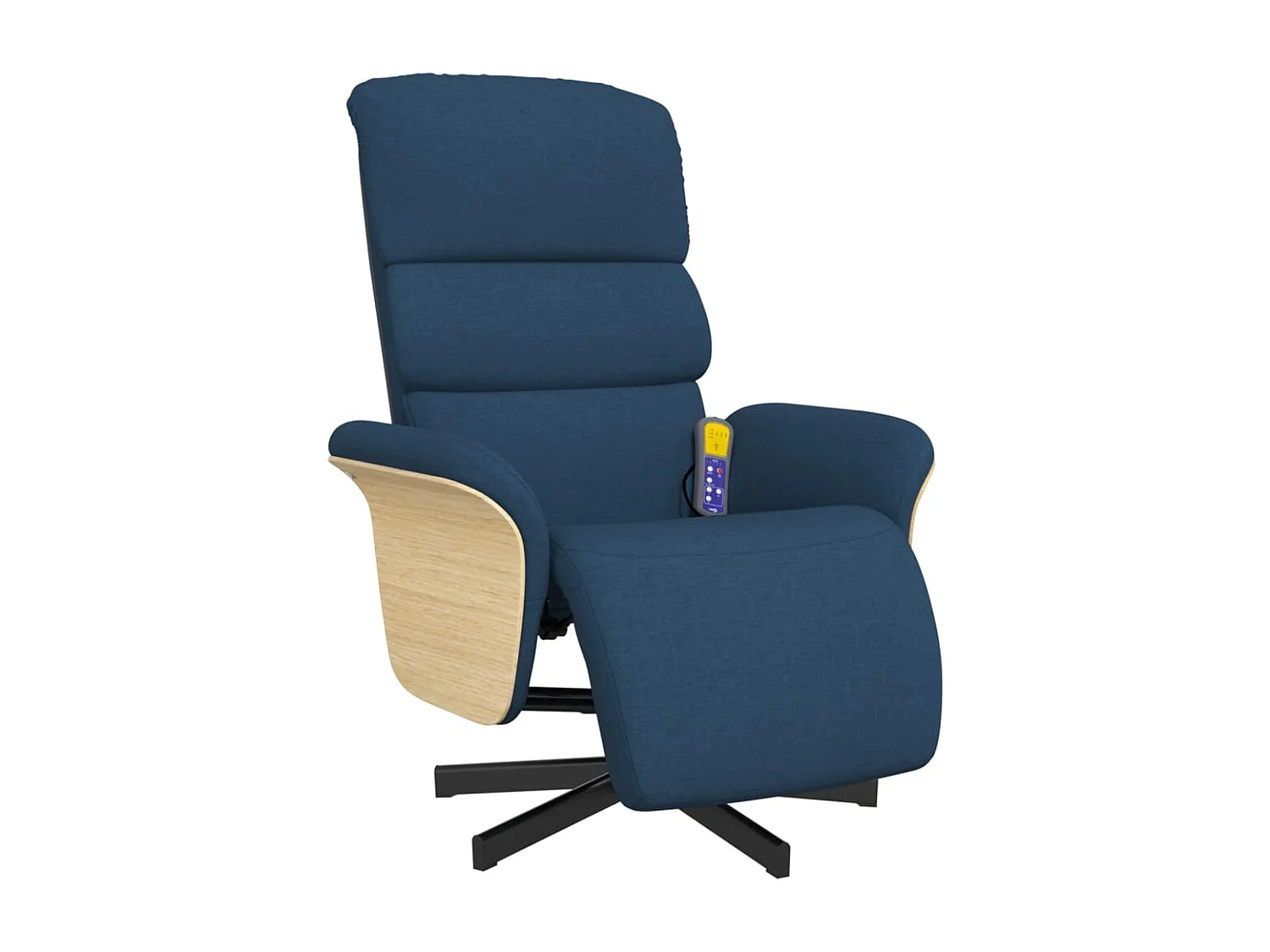 Fauteuil inclinable-Fauteuil salon de massage avec repose-pieds bleu tissu SHL1055