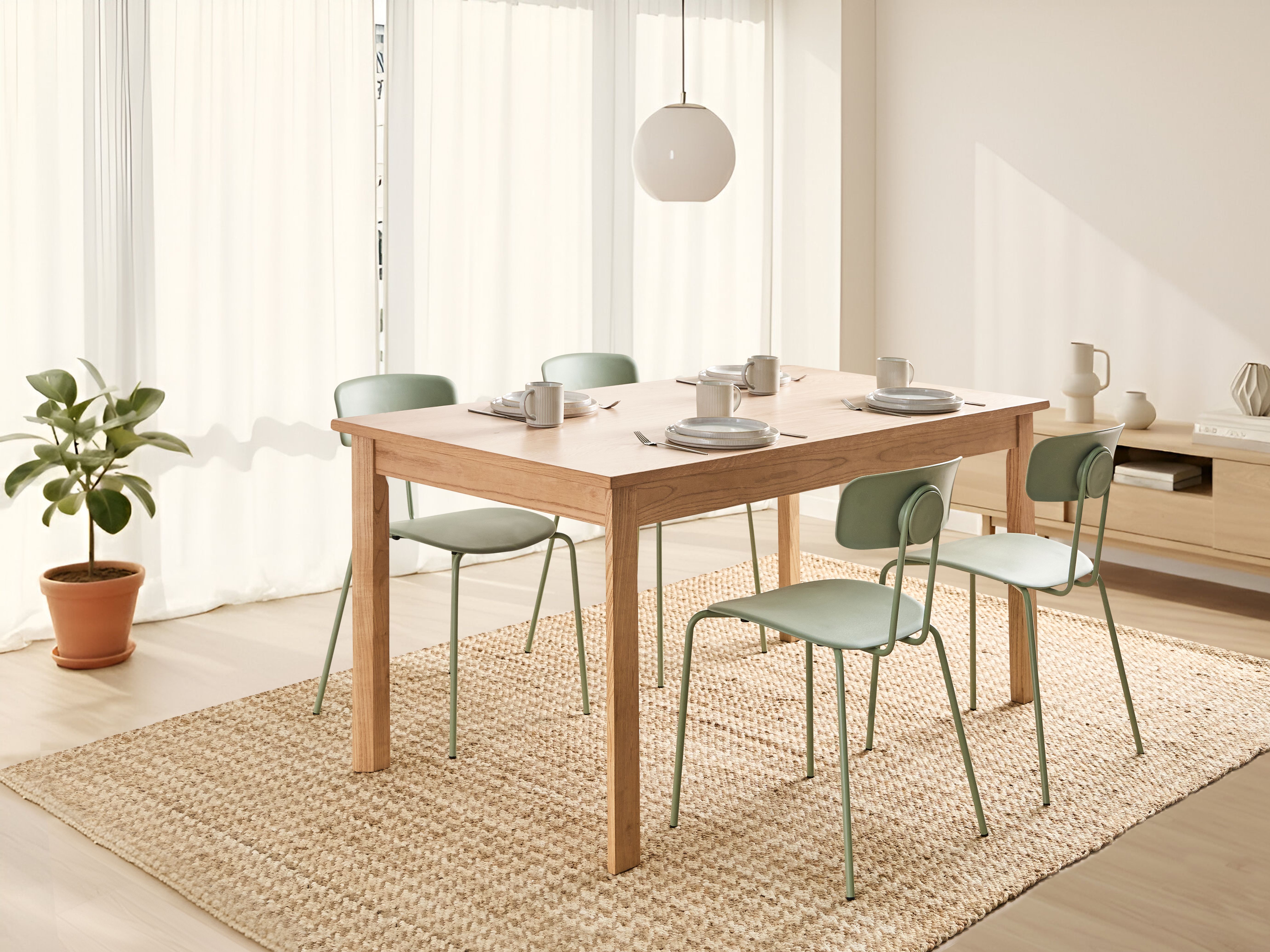 Dining Table GISELA Light Oak 160 cm 90 cm
