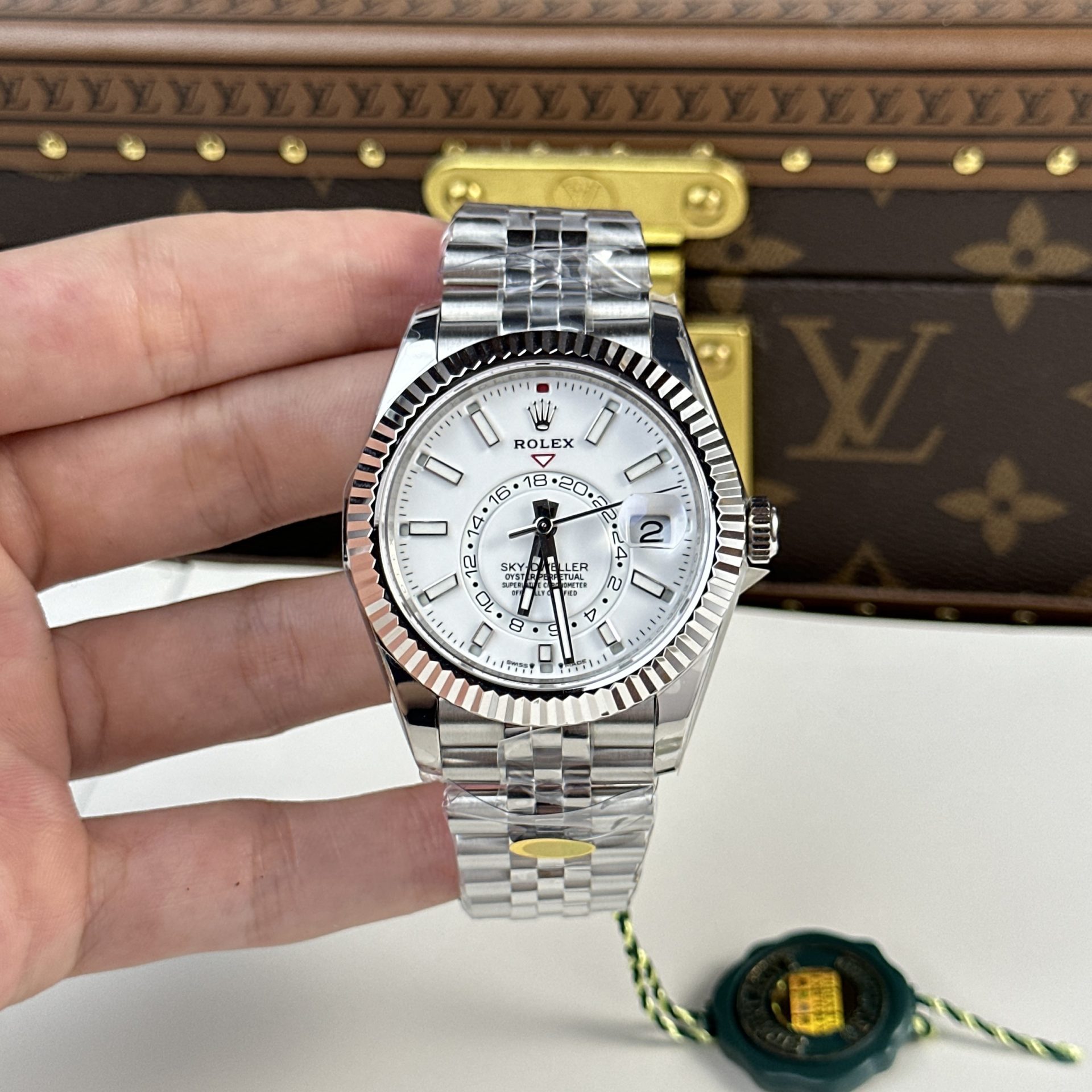 Rolex Fake Watch Sky Dweller 326934 Dial White Strap Jubilee 42mm - Elite Watch Atelier