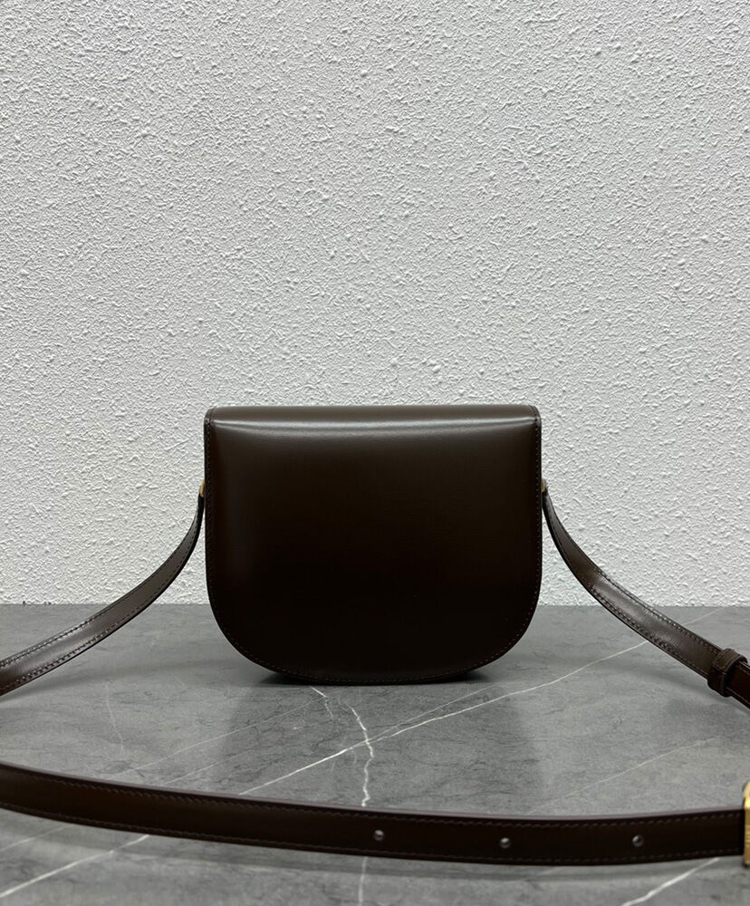 Celine Teen Besace Triomphe In Shiny Calfskin Dark Coffee1:1High-quality replica