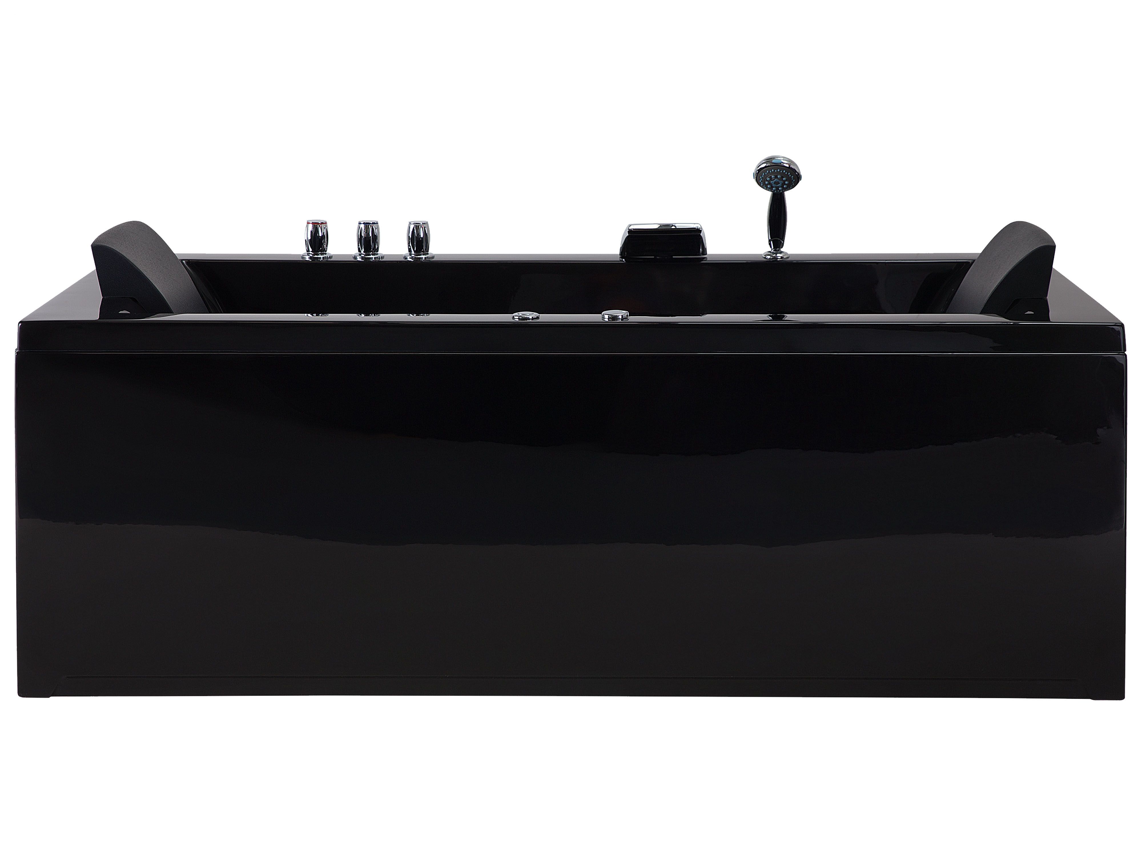 Corner Hot Tub with LED VARADERO Right Hand 1830 x 900 mm Black
