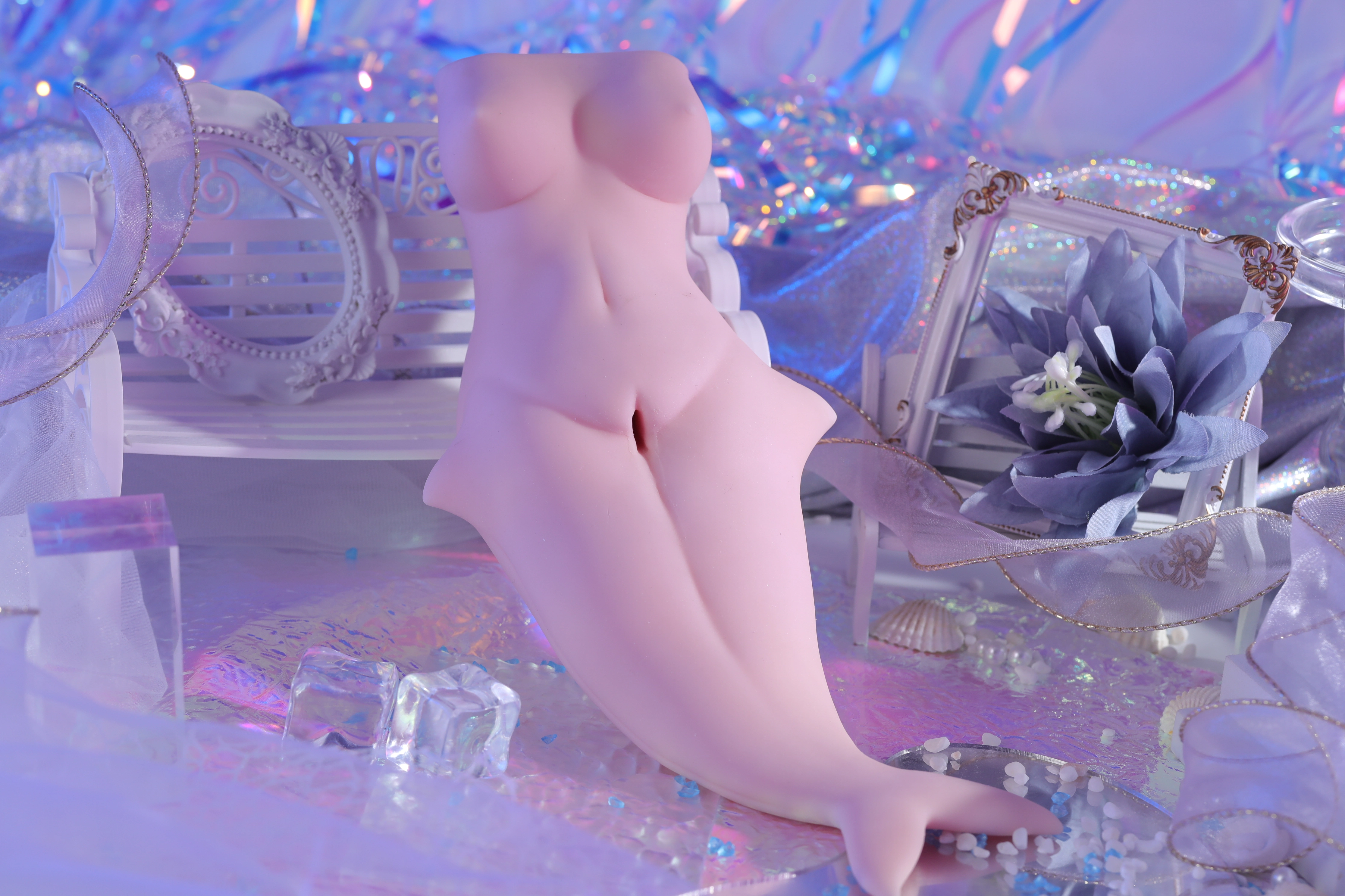 Fantasy mermaid-dolphin body design of the Dr.YUU 5-Chamber Stroker