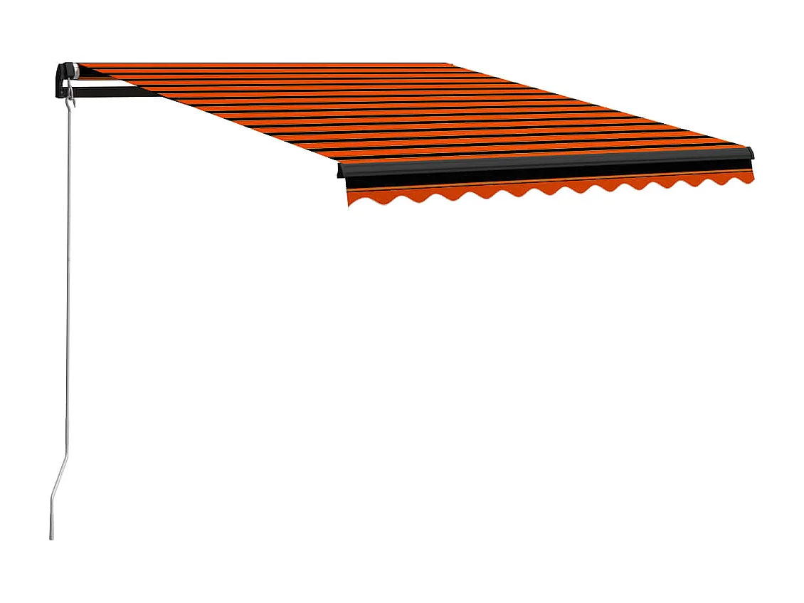 Auvent manuel rétractable avec LED 300x250 cm Orange et marron WVGQ1367