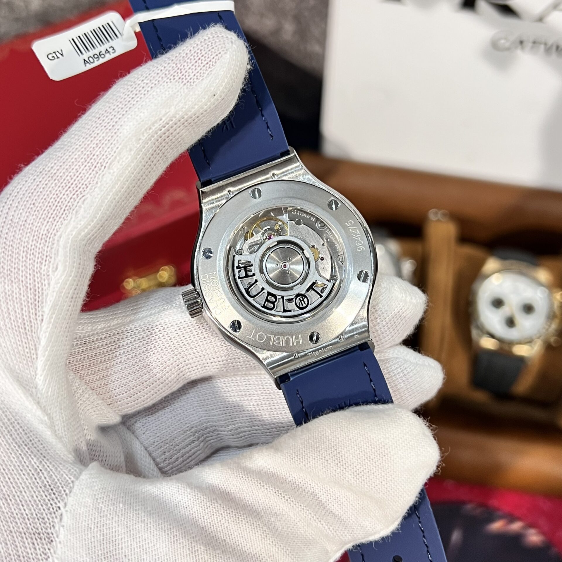 Hublot Replica 11 Watch Classic Fusion Titanium Blue Dial With Moissanite Case 38mm - Top club