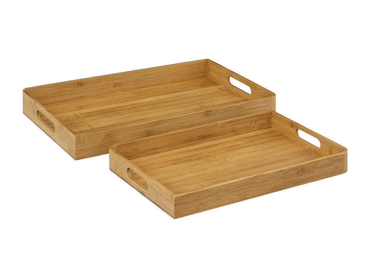 Set de 2 Plateaux de service en Bambou
