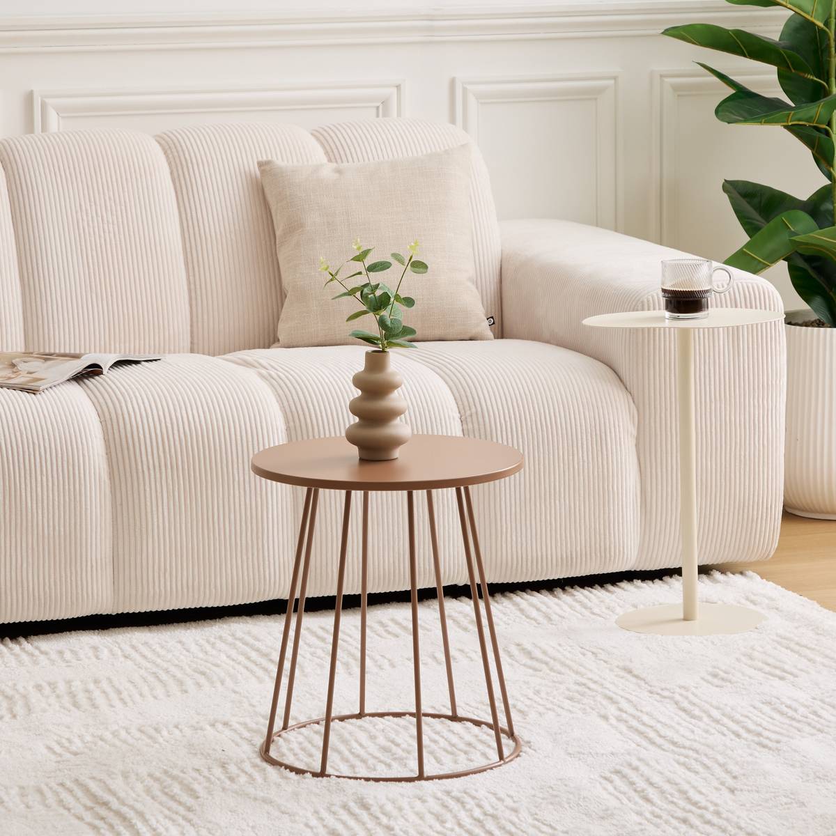 Side Table "Latte" Brown, &Oslash; 38 cm