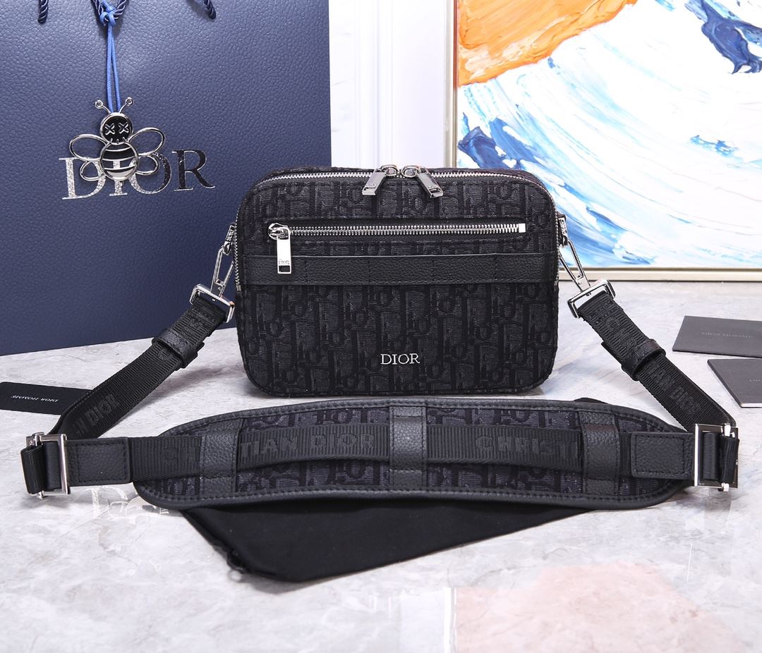 Dior Christian Dior Safari Messenger Bag Black For Women‎ 8.6in/22cm CD 1ESPO206YKY_H10E1:1High-quality replica