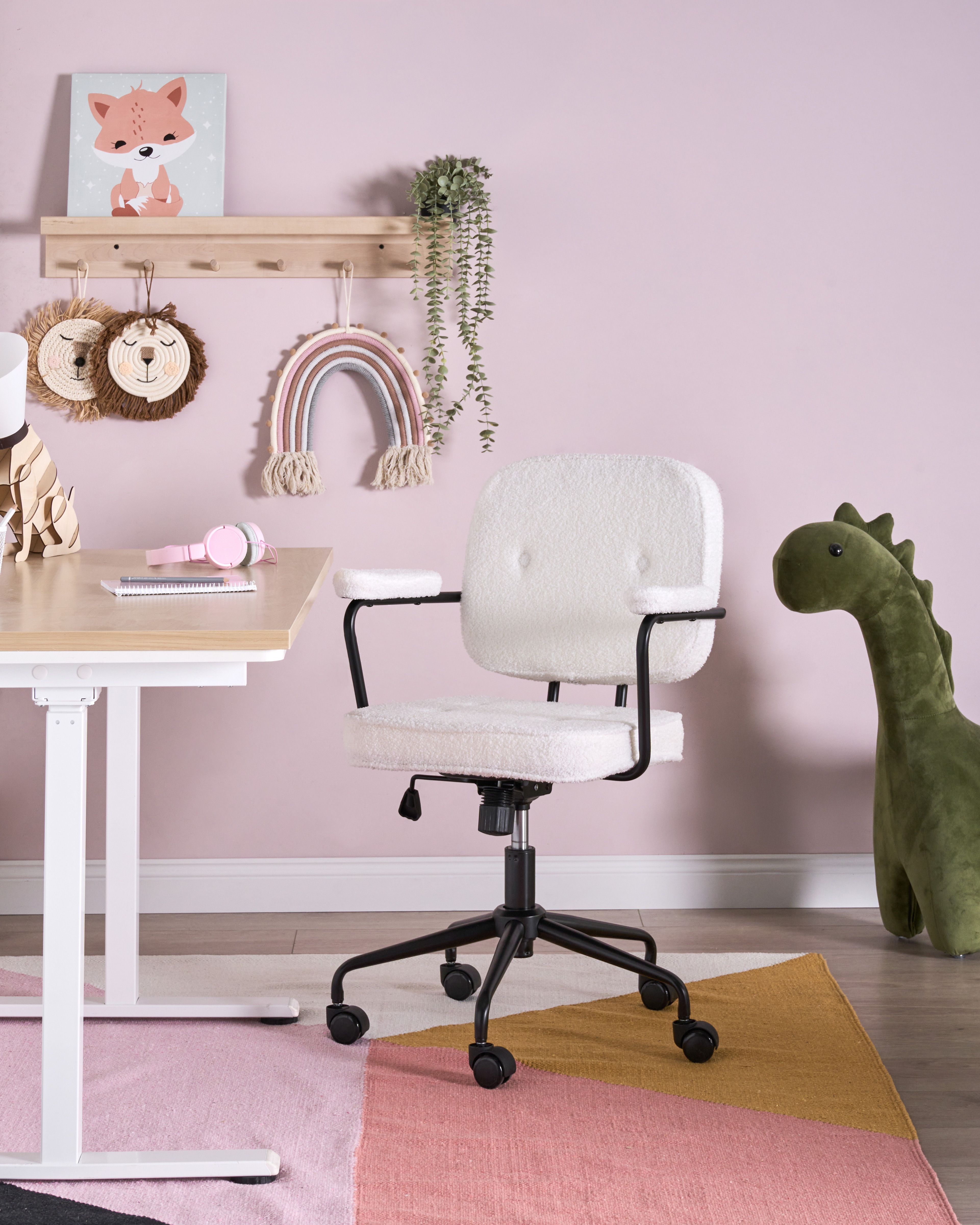 Desk Chair PAWNEE Boucle Off-White