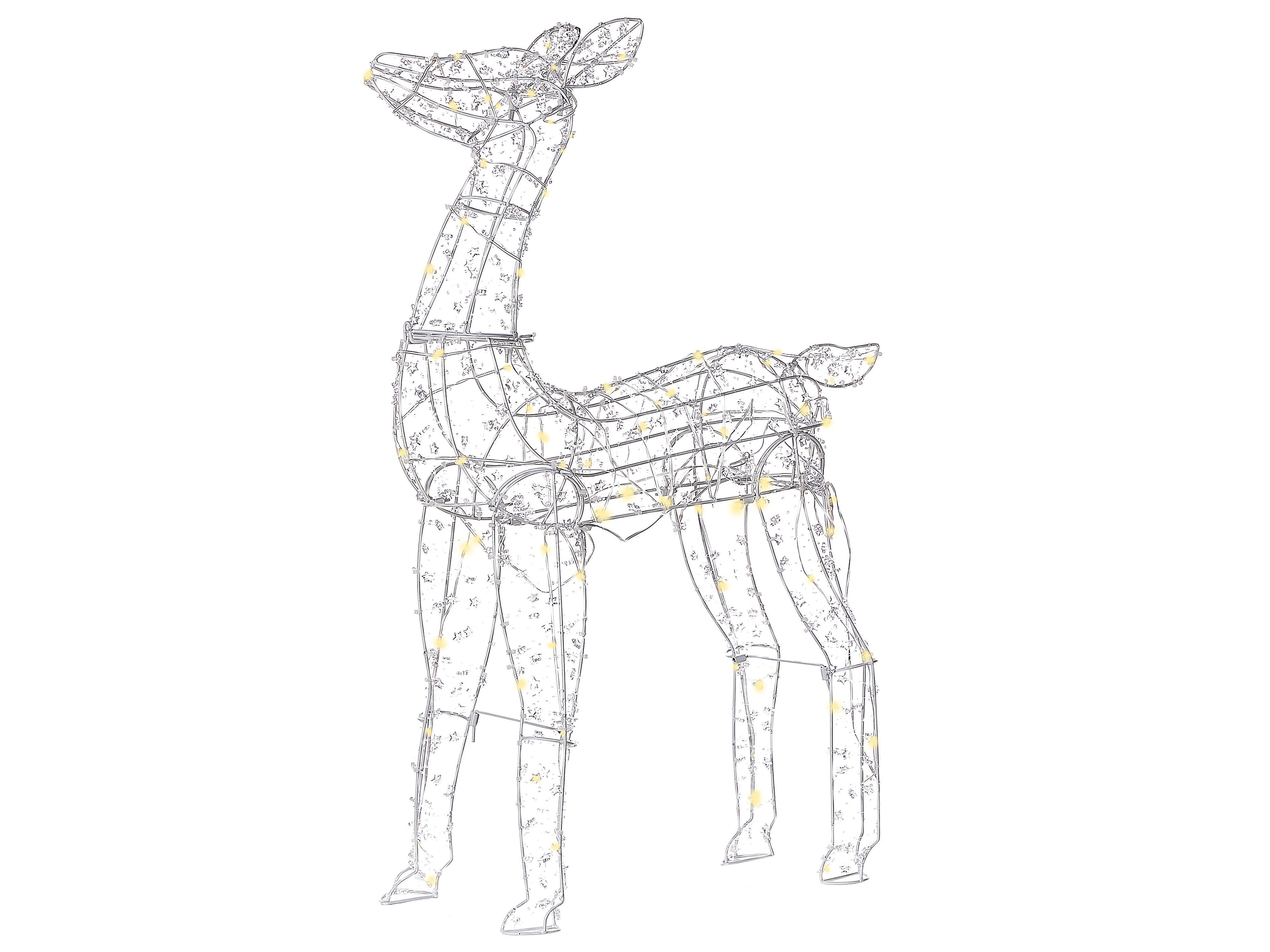 Outdoor Decoration LED HAFNIR Roe Deer 92 cm Silver