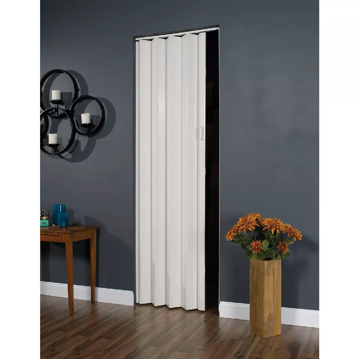 Spectrum Oakmont 48 In. W. x 80 In. H. White Accordion Folding Door