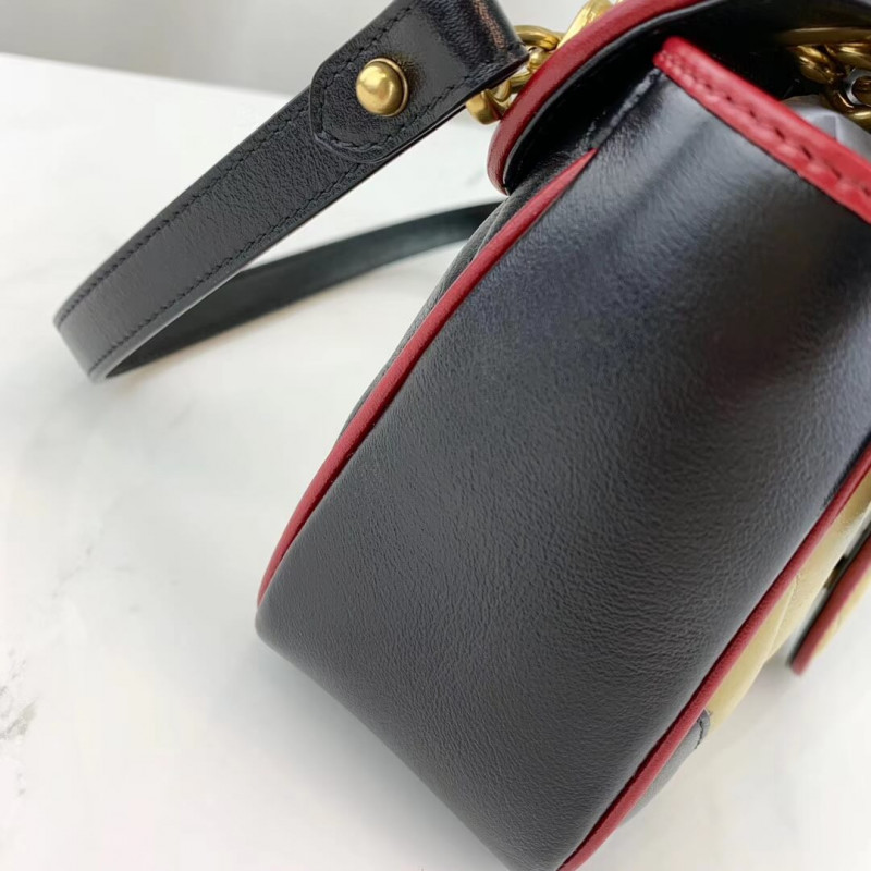 Replica Gucci Gg Marmont Small Shoulder Bag 443497 Beige/Black1:1High-quality replica