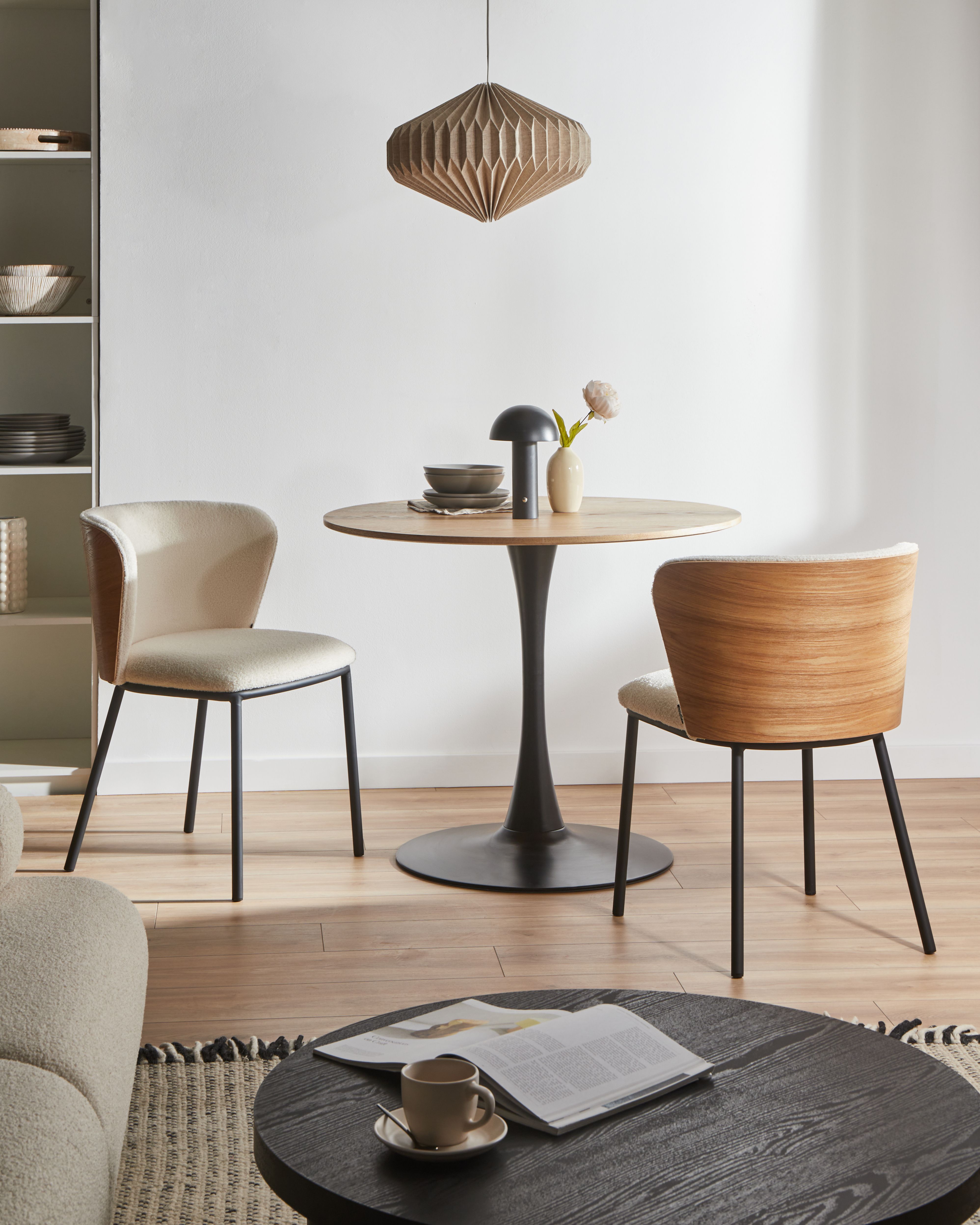 Set of 2 Dining Chairs HOSKIN Boucle Off-White