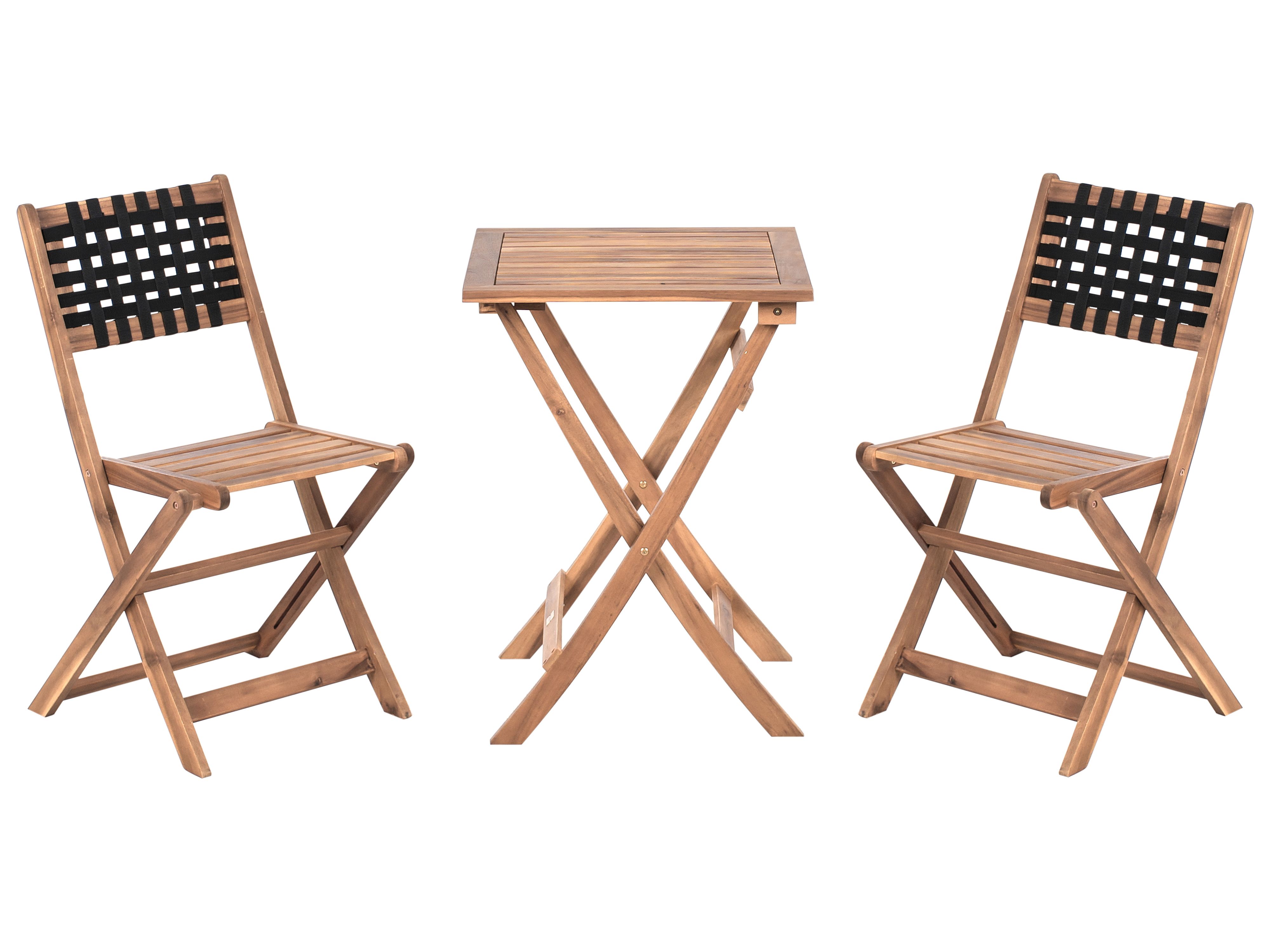 Bistro Set CONIOLO Acacia Wood Brown/ Black