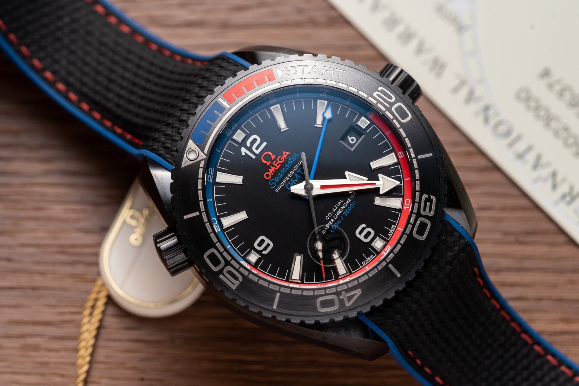Omega Seamaster GMT Replica Watch Ceramic Black VS Factory 45.5mm - Elite Watch Atelier