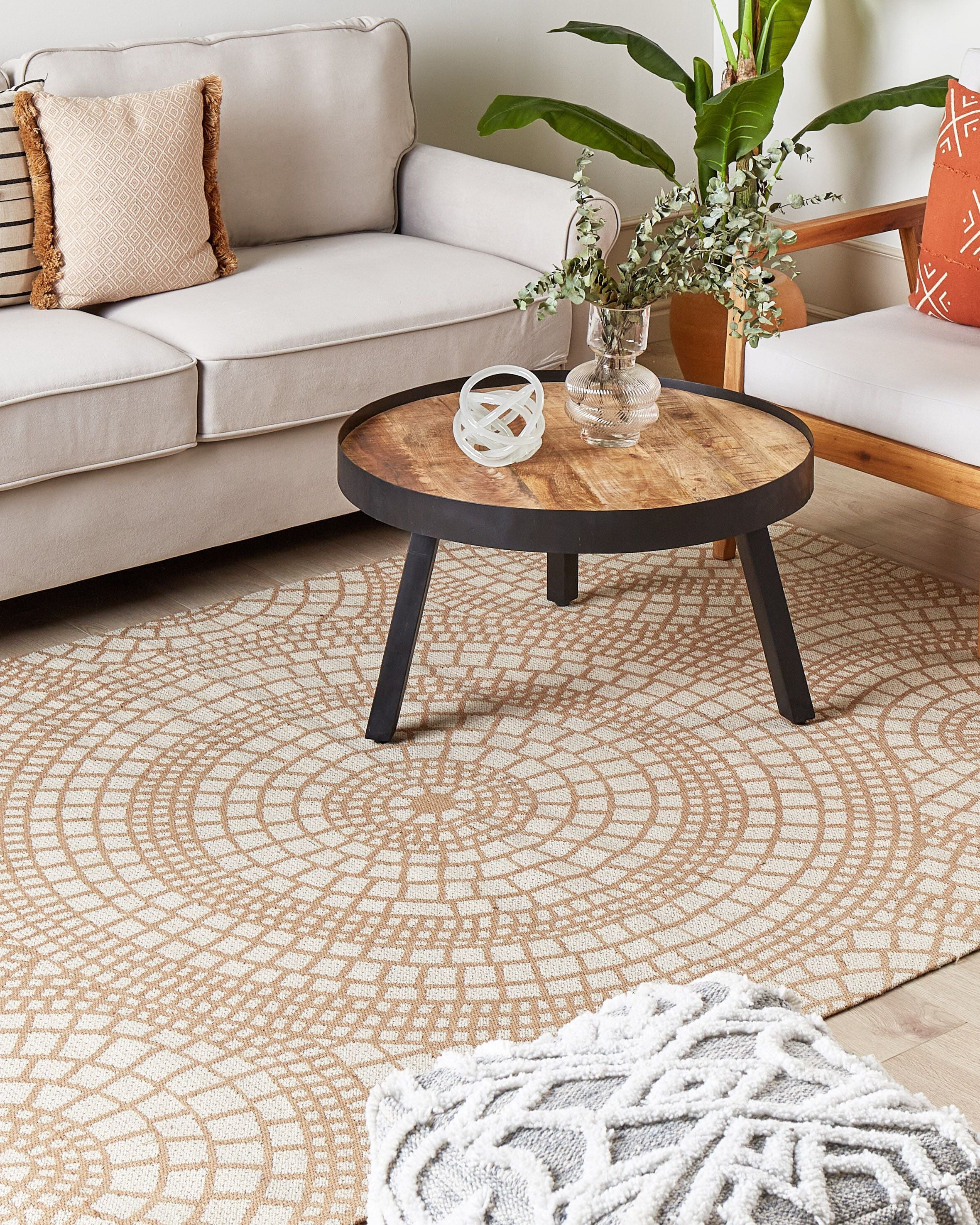 Rug ARIBA White Beige 160 x 230 cm Jute