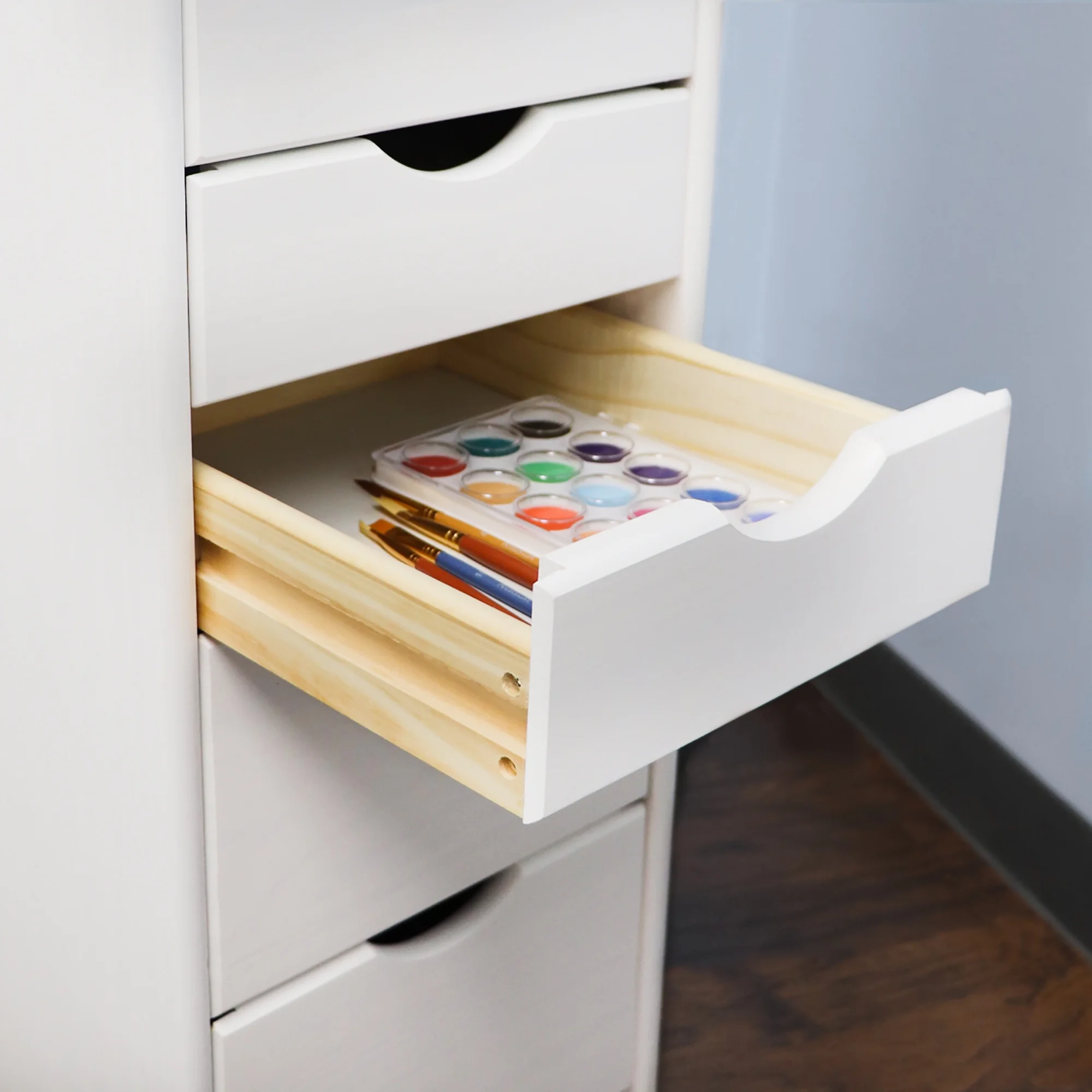 Adeptus Solid Wood 6+2 Drawer Roll Cart - Image 15