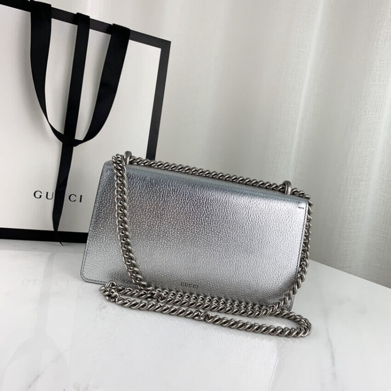 Replica Gucci Dionysus Small Shoulder Bag In Silver Lame Leather 4996231:1High-quality replica