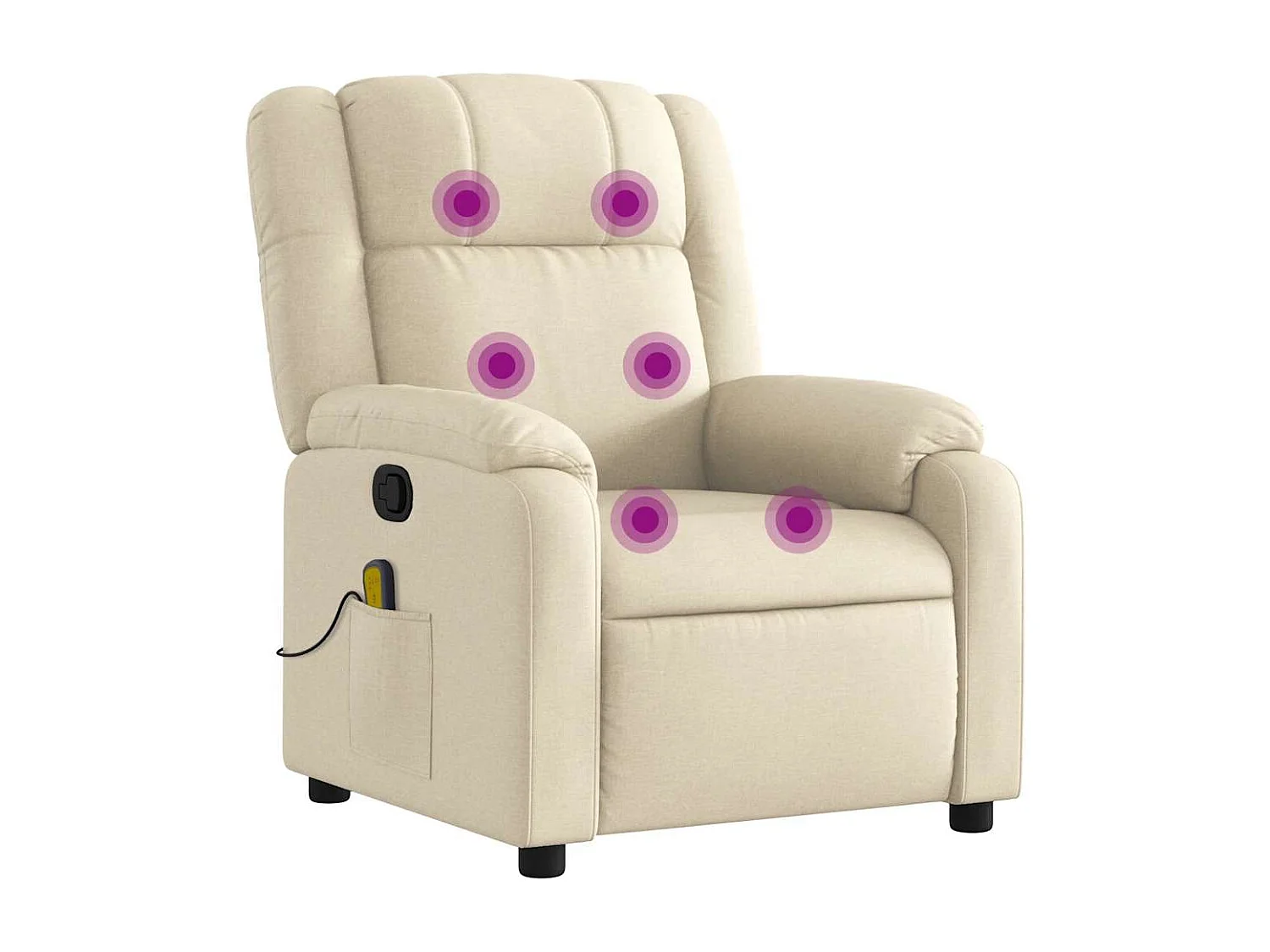 Fauteuil inclinable-Chaise de relax-Fauteuil de Massage crème tissu SHL3590