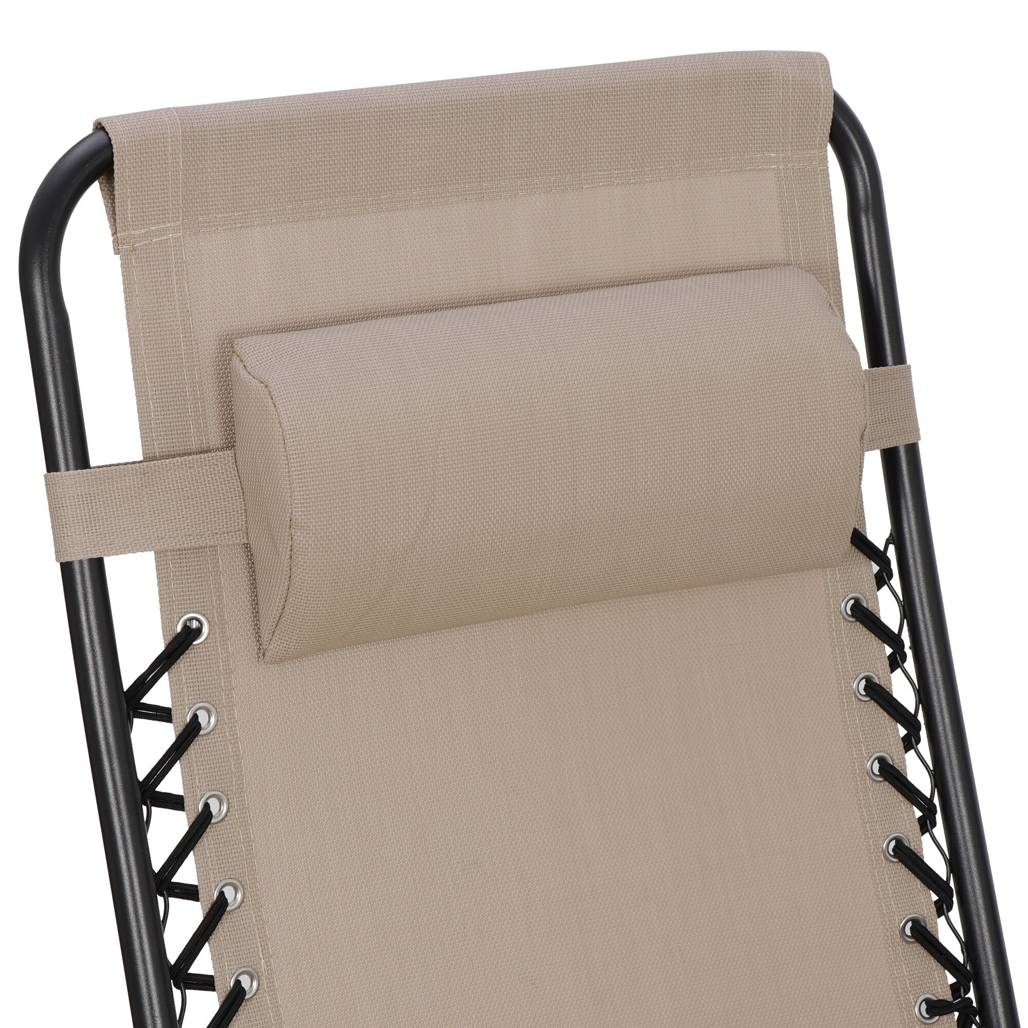 HomGarden 2 Pack Steel Zero-Gravity Chair - Beige - Image 4