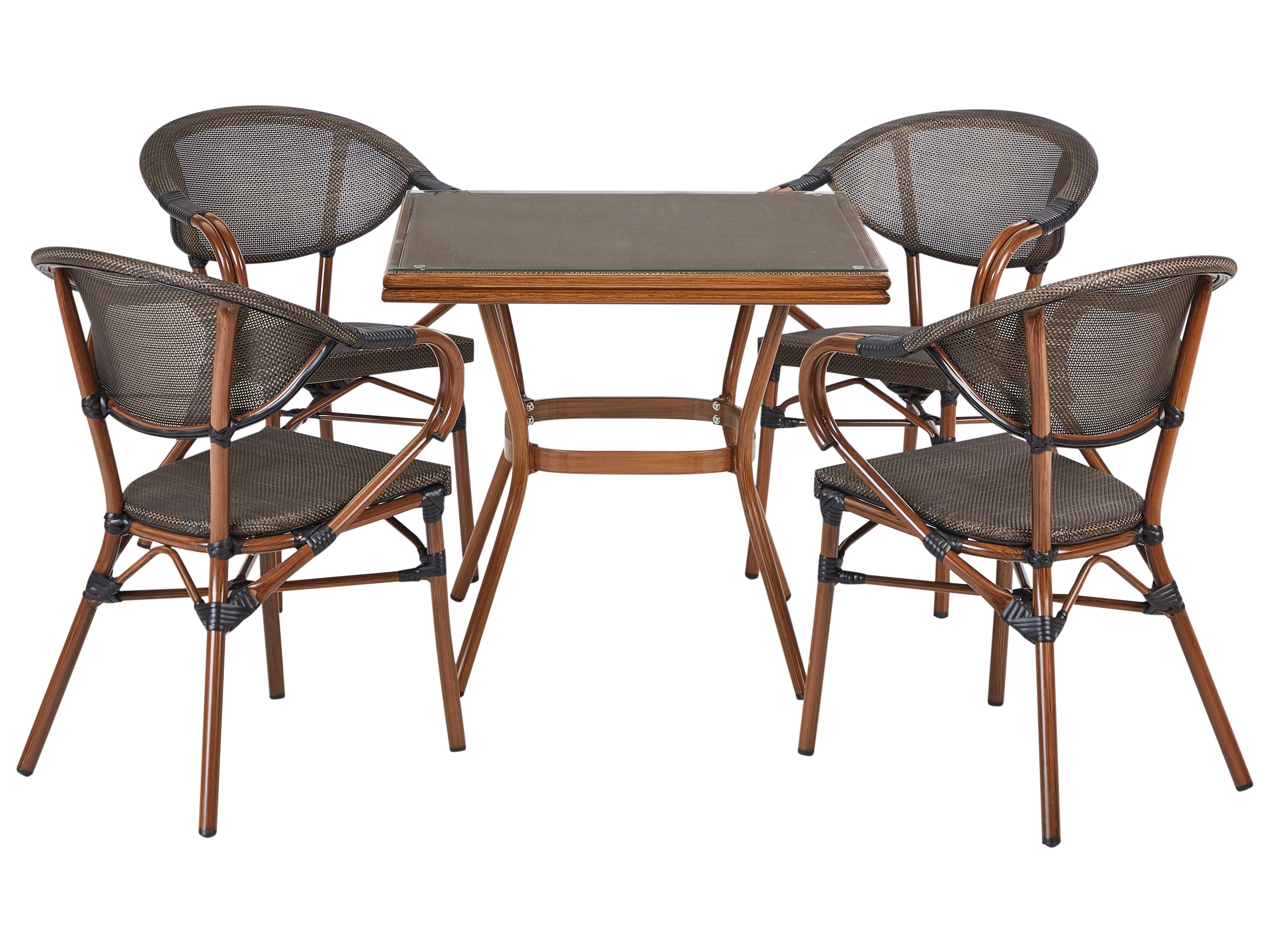 Garden Dining Set 4 Seater CASPRI II Metal Grey
