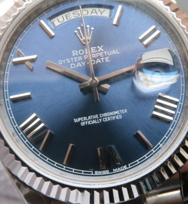 Replica Rolex Day-Date 40mm 228239 Noob Blue Dial SS President Bracelet A3255 - Top club