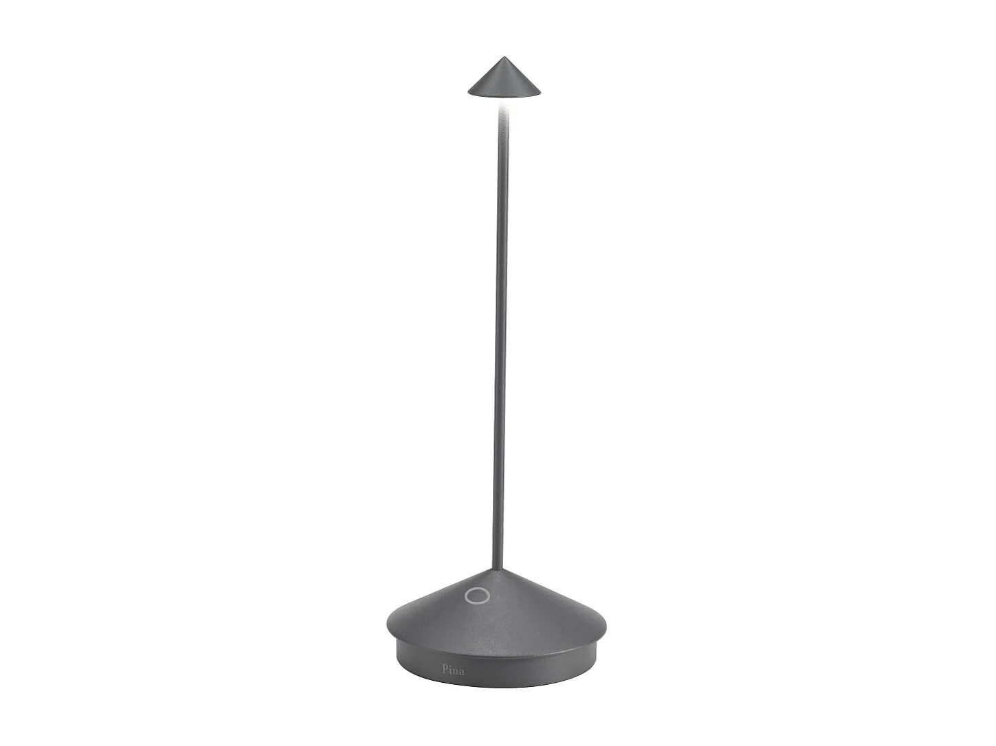 Lampe de table LED Pina Pro, gris foncé, rechargeable et dimmable, sans fil, Safran, 2200-2700-3000K, IP54, autonomie 12 heures