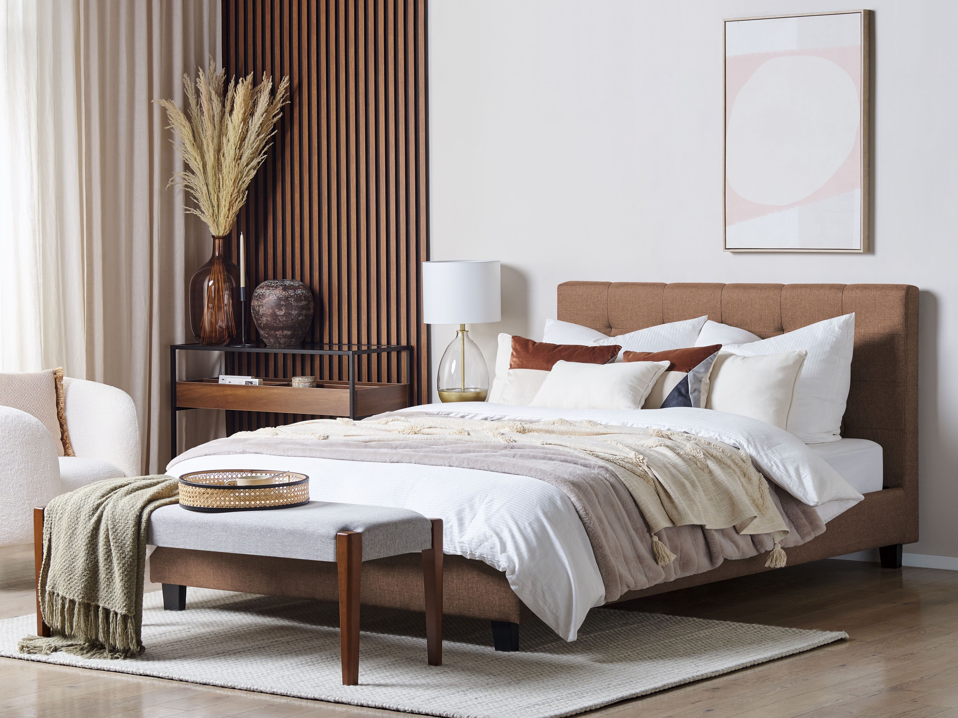 Bed Fabric LA ROCHELLE 180 x 200 cm (EU Super King) Brown