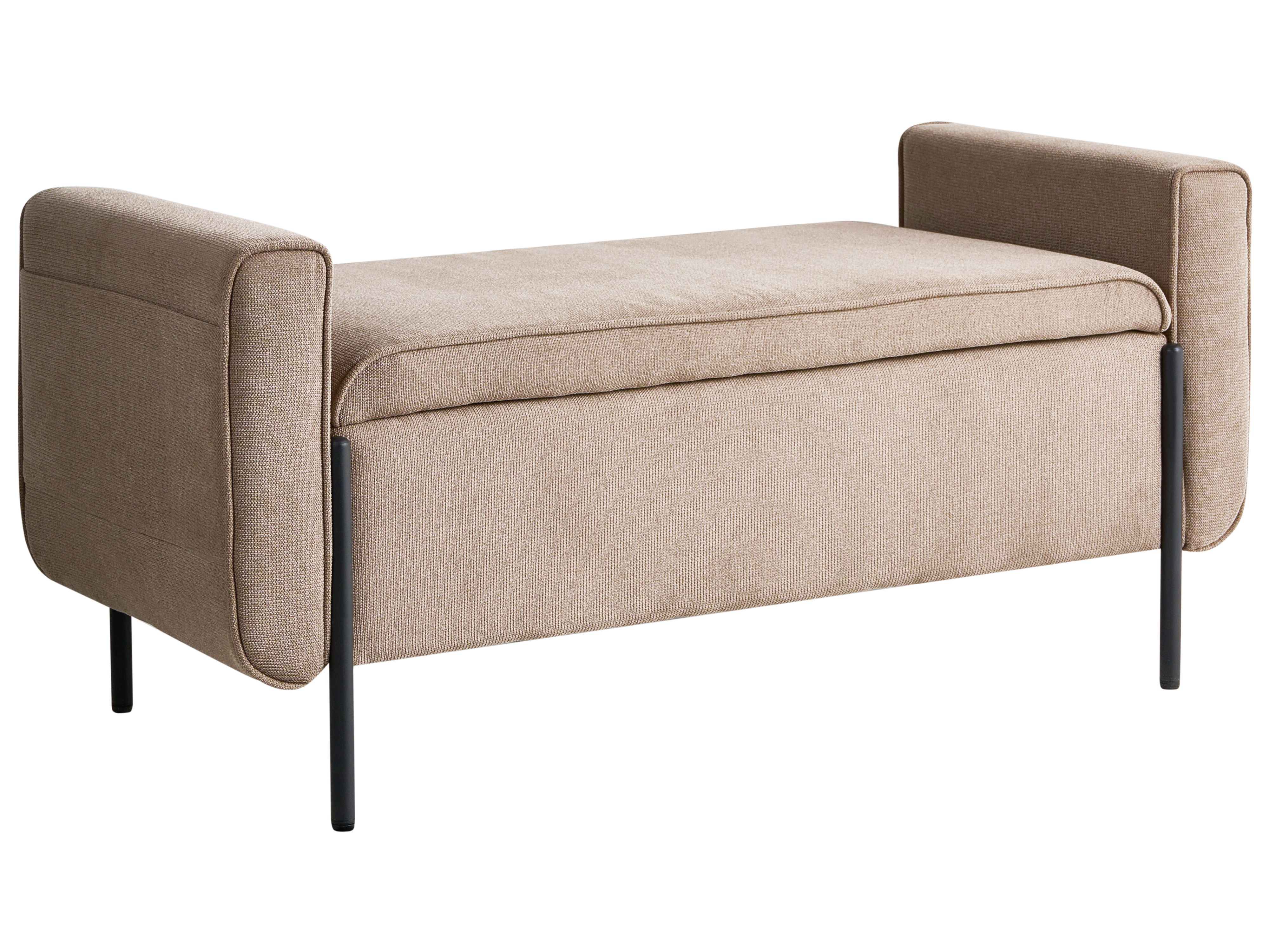 Upholstered Storage Bench LEWES Fabric Beige