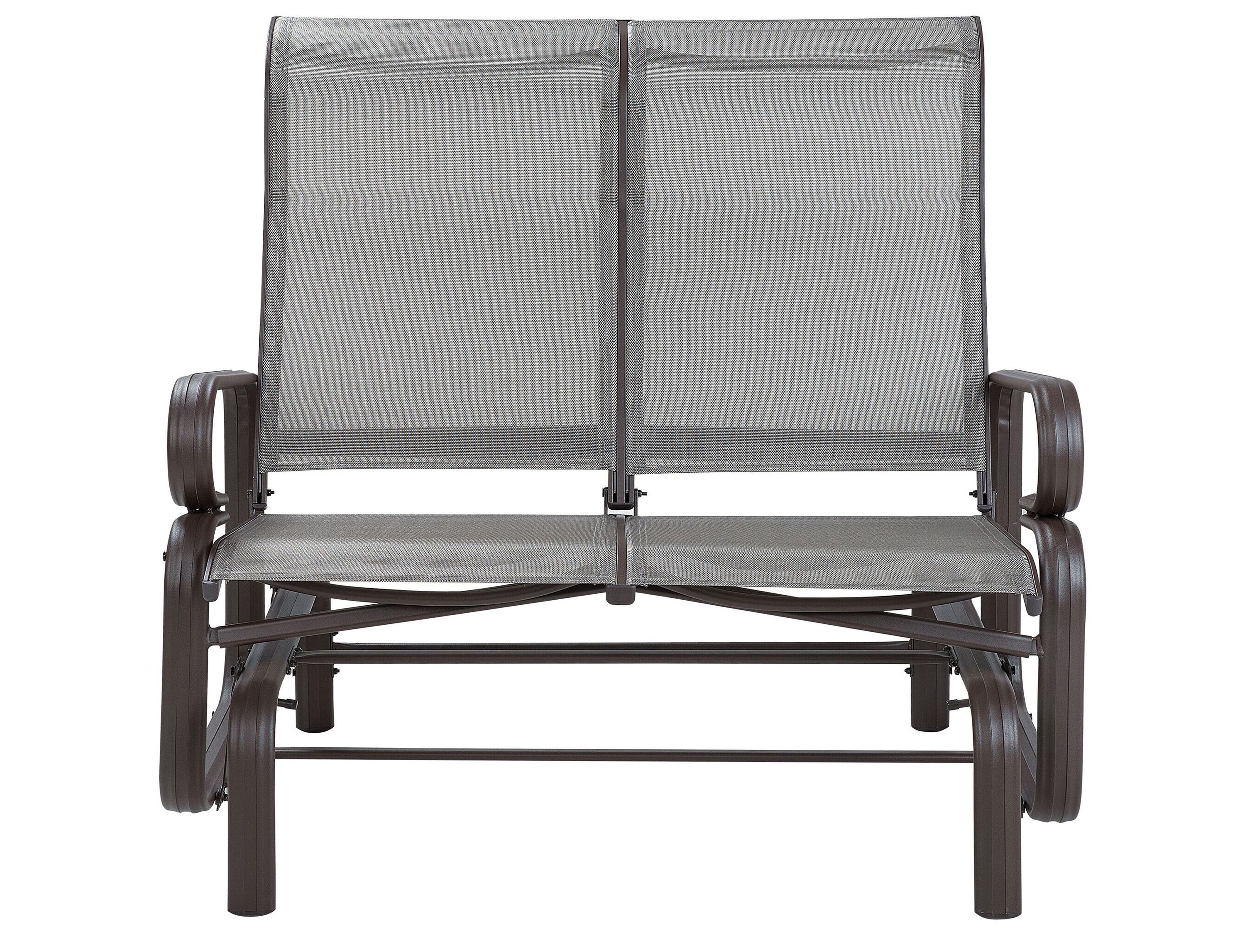Garden Bench BORGIO 114 cm Metal Brown/ Grey