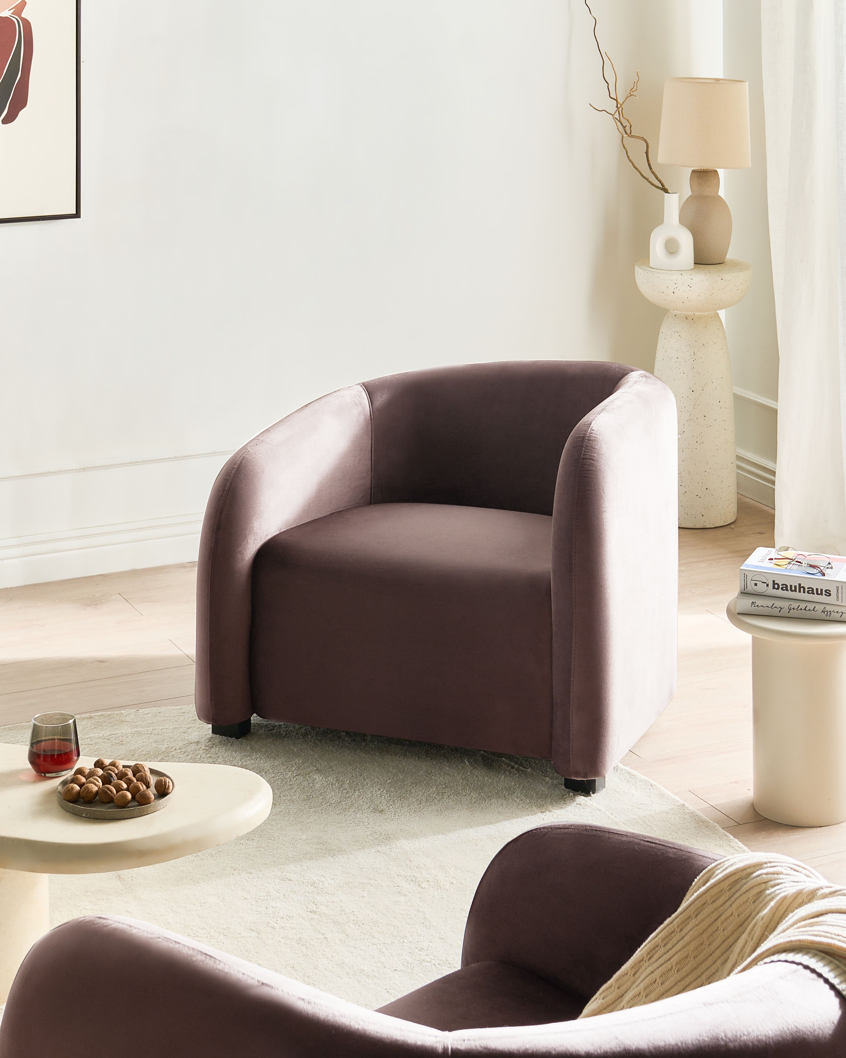 Armchair VELTADA Velvet Dark Brown