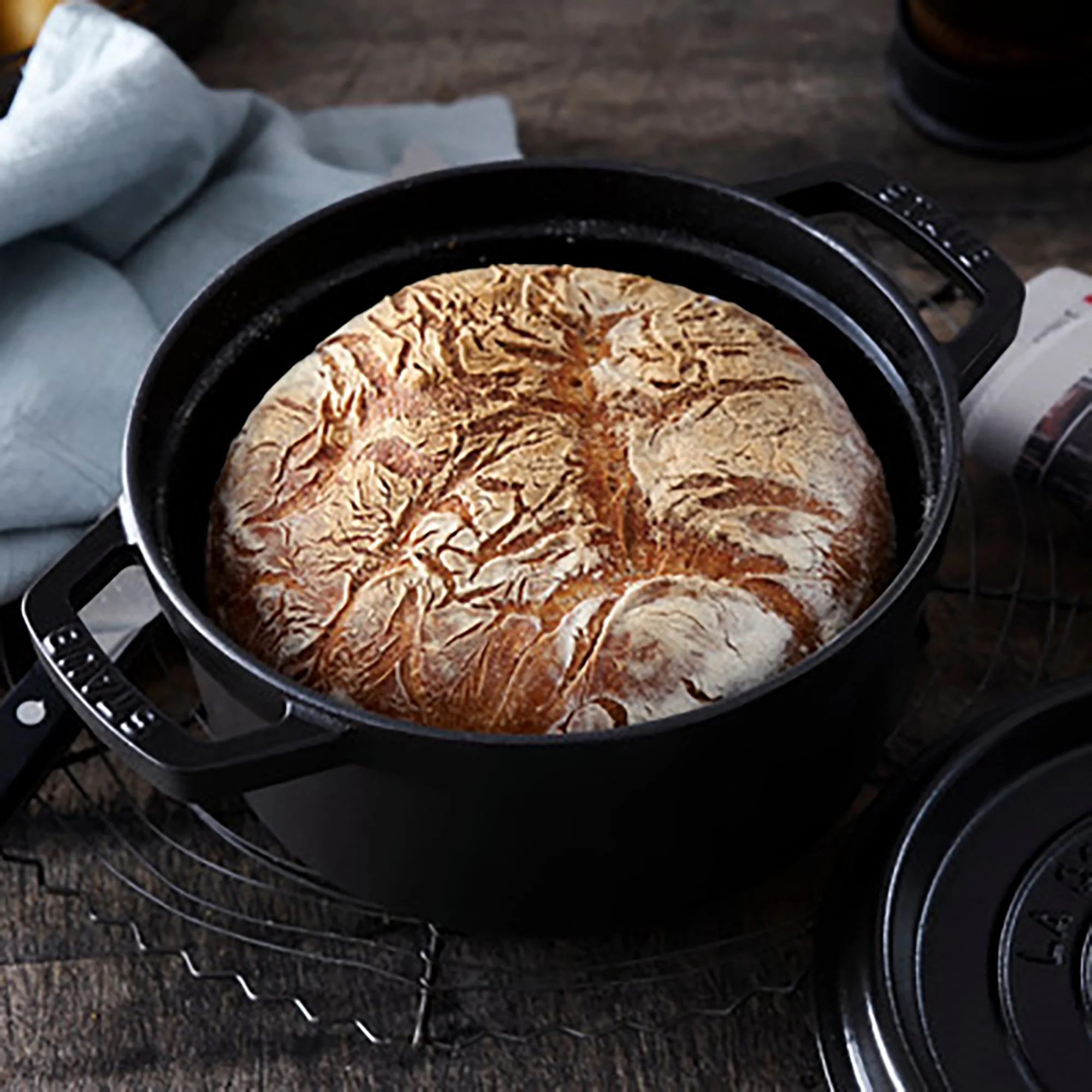 Staub Cast Iron 2.75-qt Round Cocotte - Basil - Image 34