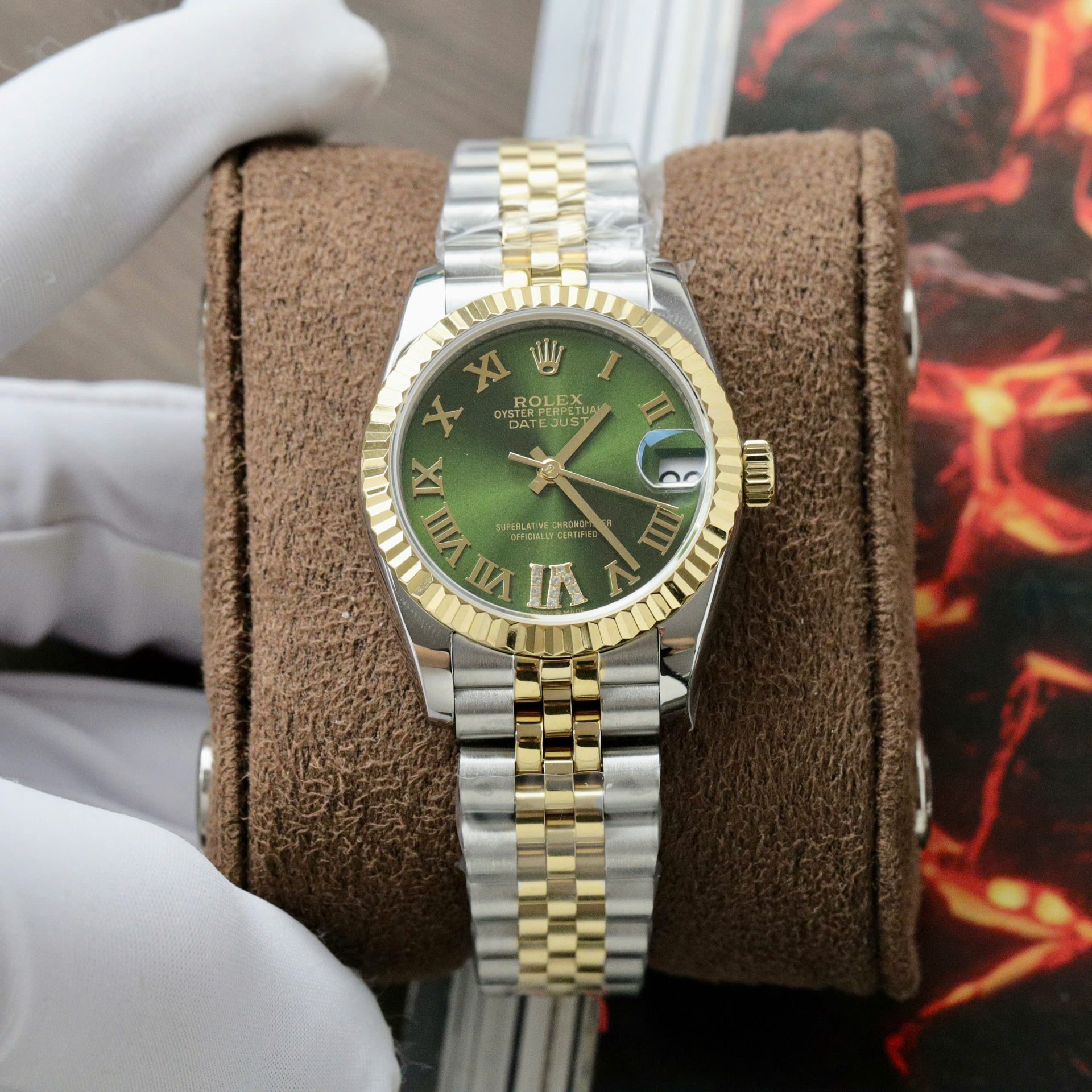 Rolex DateJust Women Replica Watch Demi Yellow Gold Jubilee Strap 31mm - Elite Watch Atelier