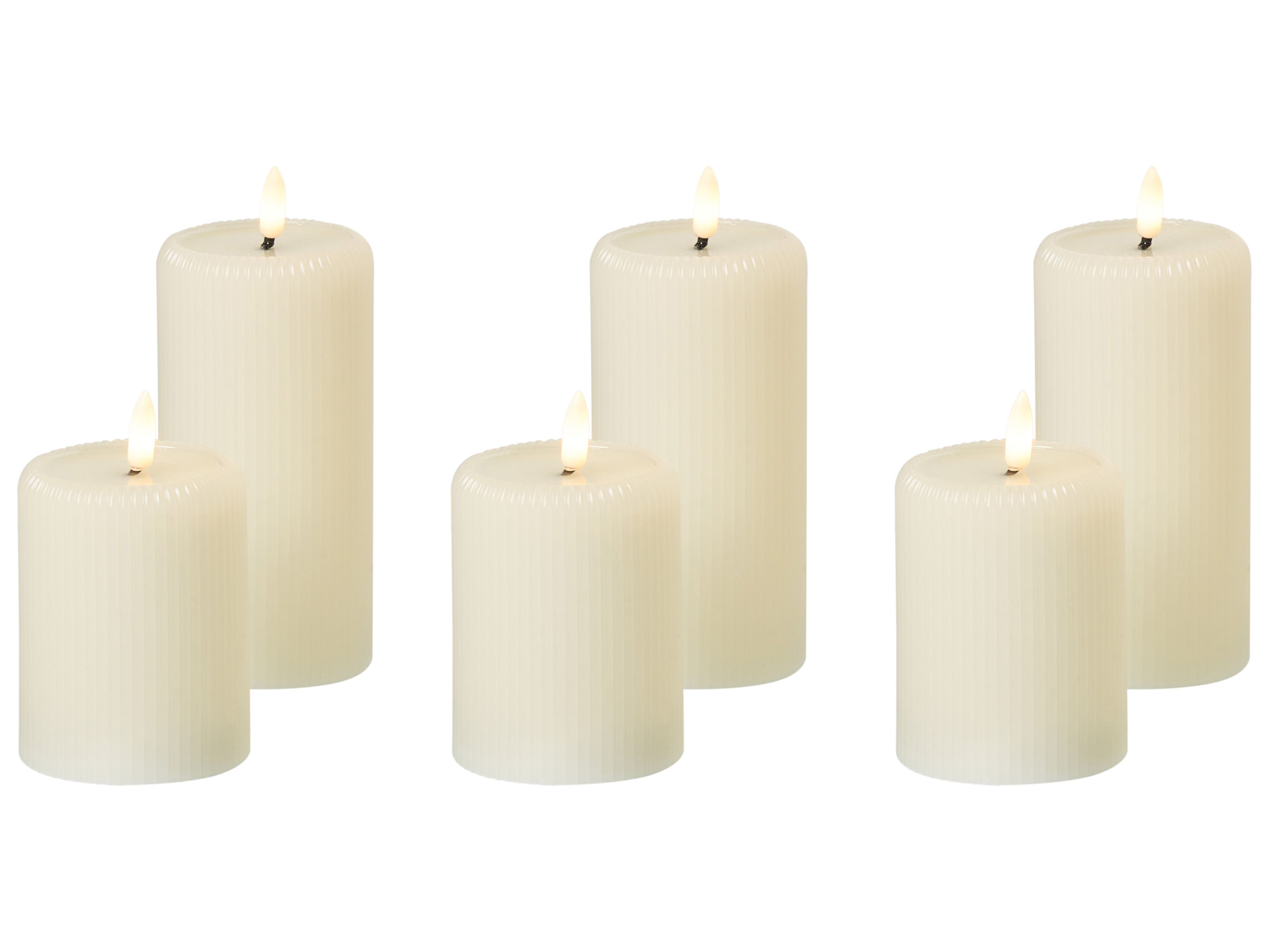 Set of 6 LED Candles NOISETTE 10/16 cm Off-White