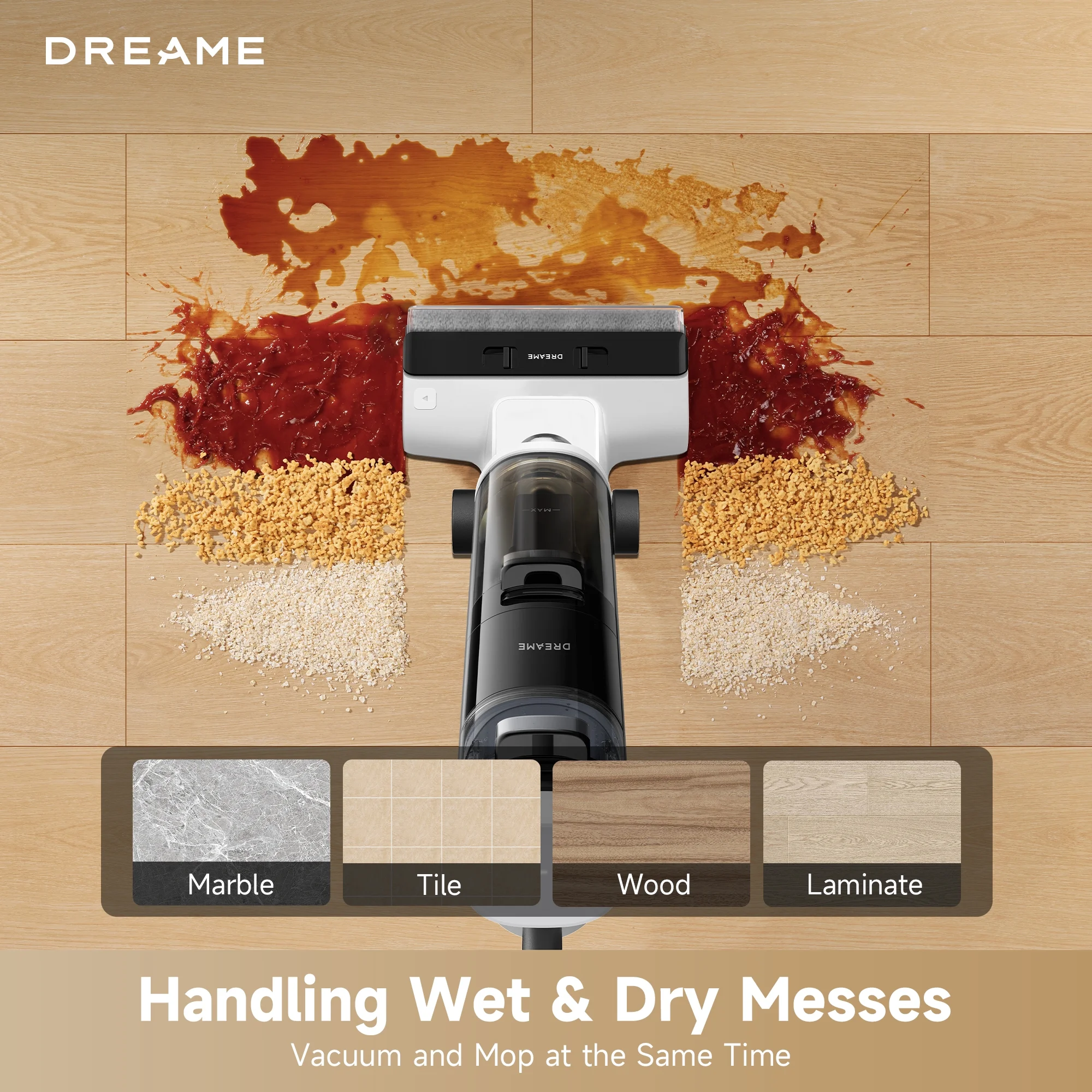 Dreame FloorX 300 Wet Dry Vacuum Cleaner, Vacuum Mop All in One with Auto Self-Cleaning, Floor Cleaner Machine for Hard Floor, 35 Mins Runtime, Edge Cleaning, Self-Propelled Vacuum Mop Combo